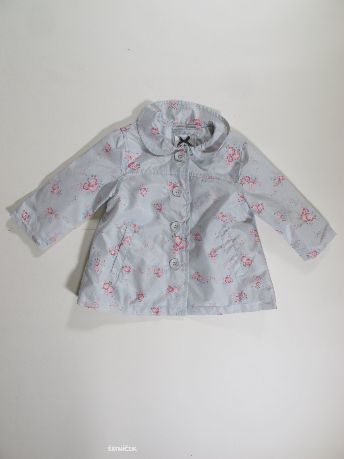 Šustáková bunda  s kytkami  secondhand