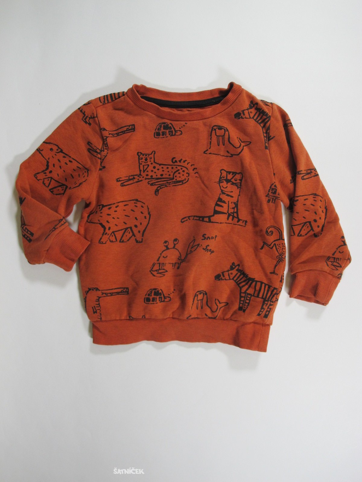 Obrázková mikina pro kluky cihlová secondhand