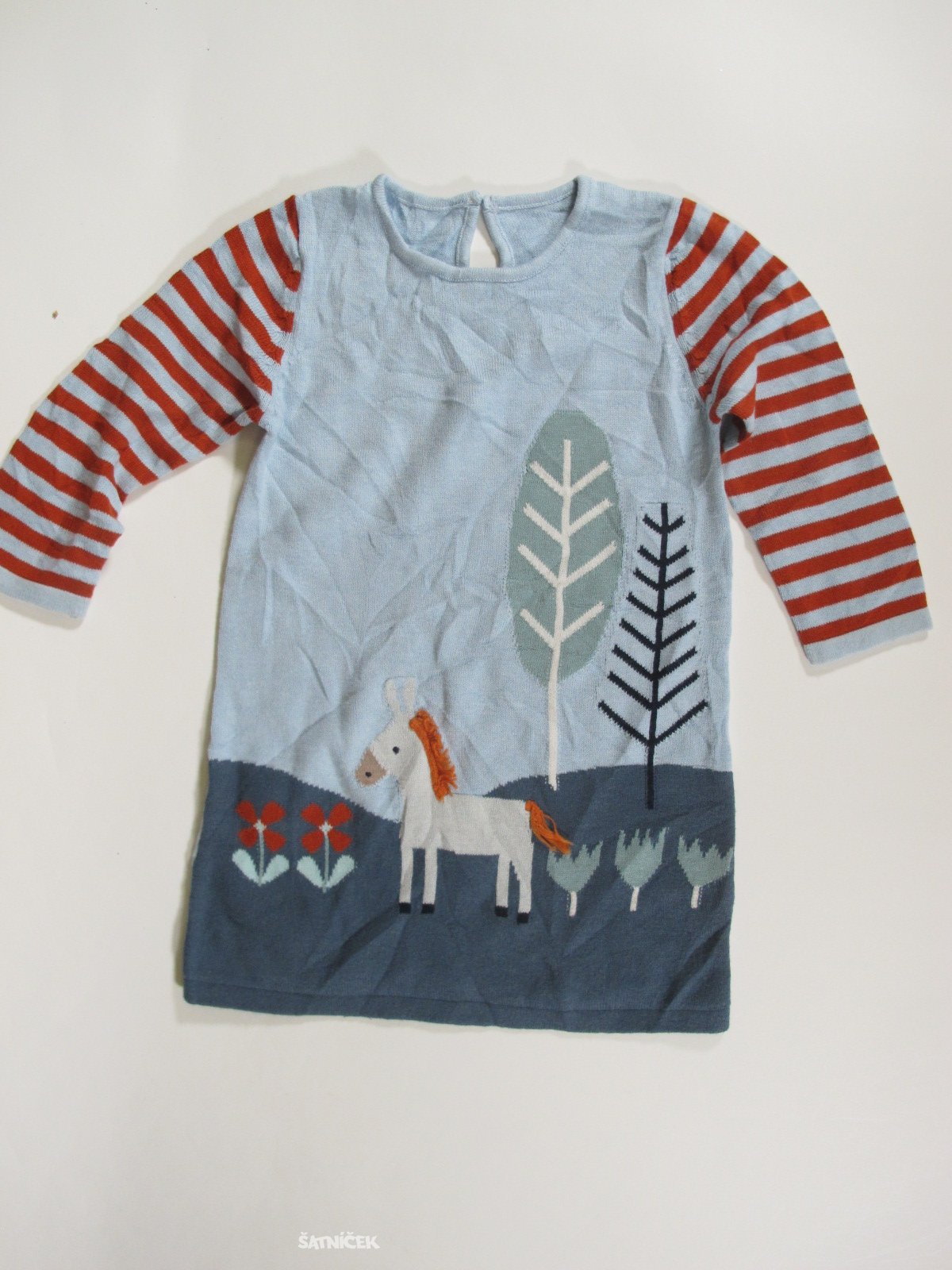 Svetýrkové šaty dl rukáv  pro holky modré secondhand