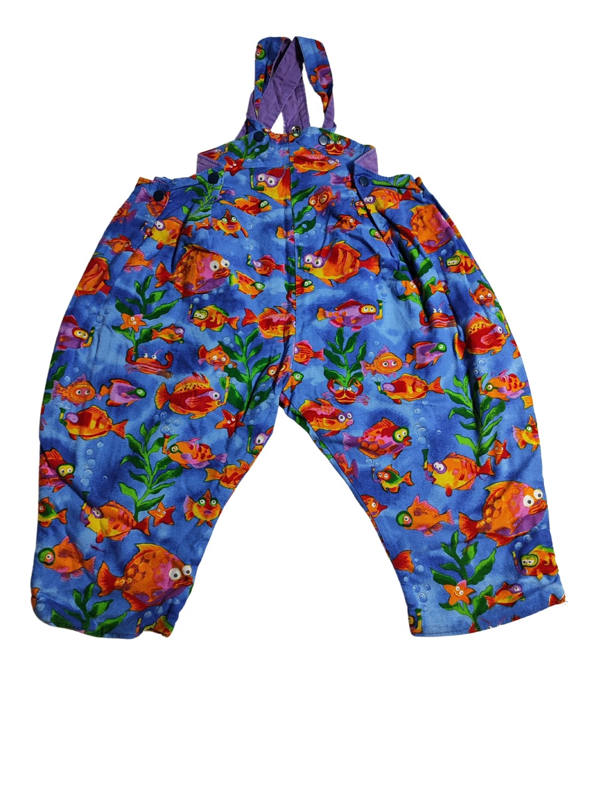 Kalhoty s laclem pro kluky modré s rybami secondhand
