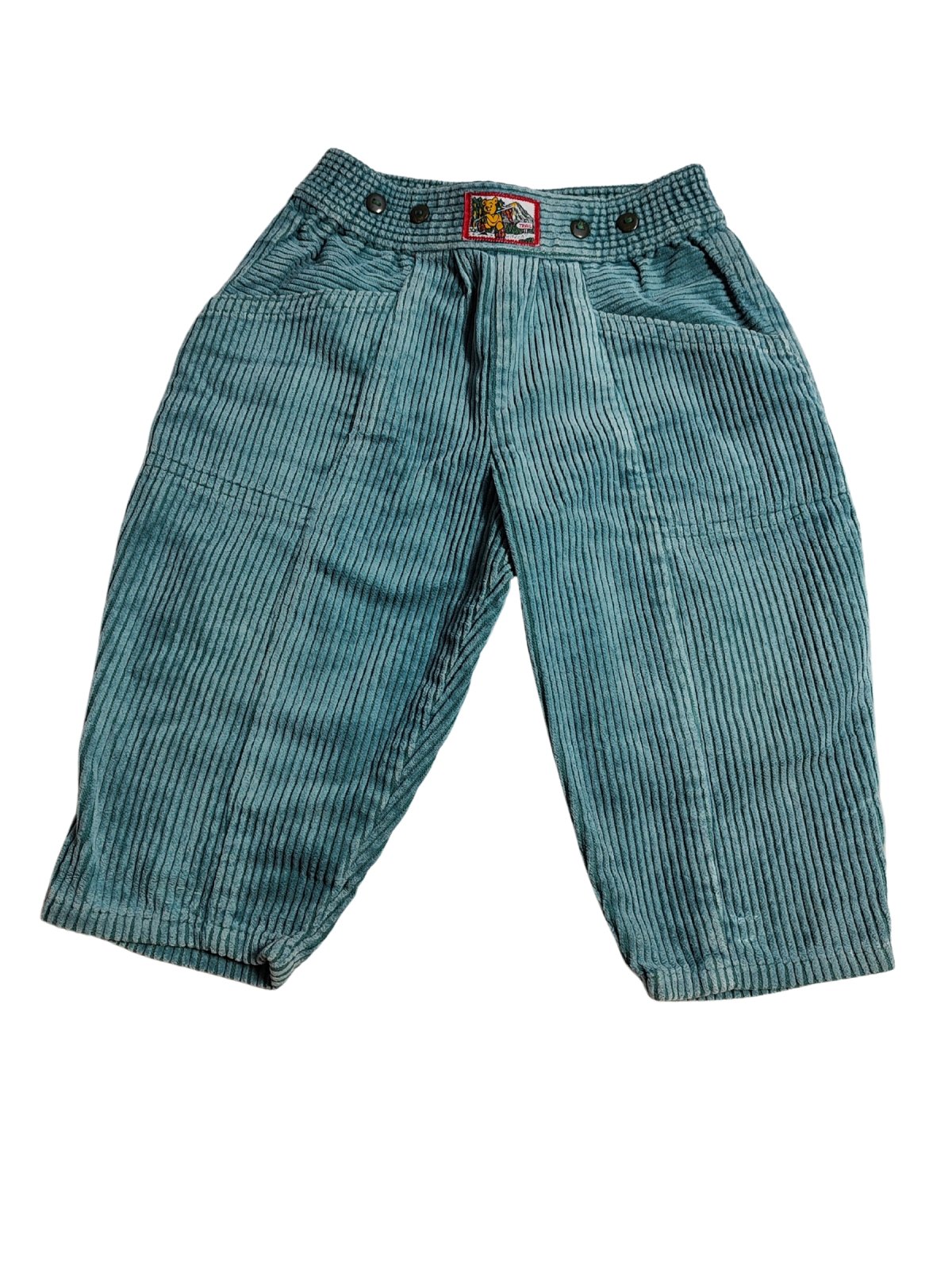 Manšestrové kalhoty tyrkysové pro kluky secondhand