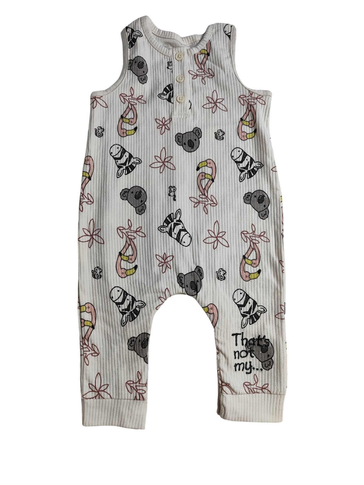 Overal bílý s obrázky pro holky secondhand