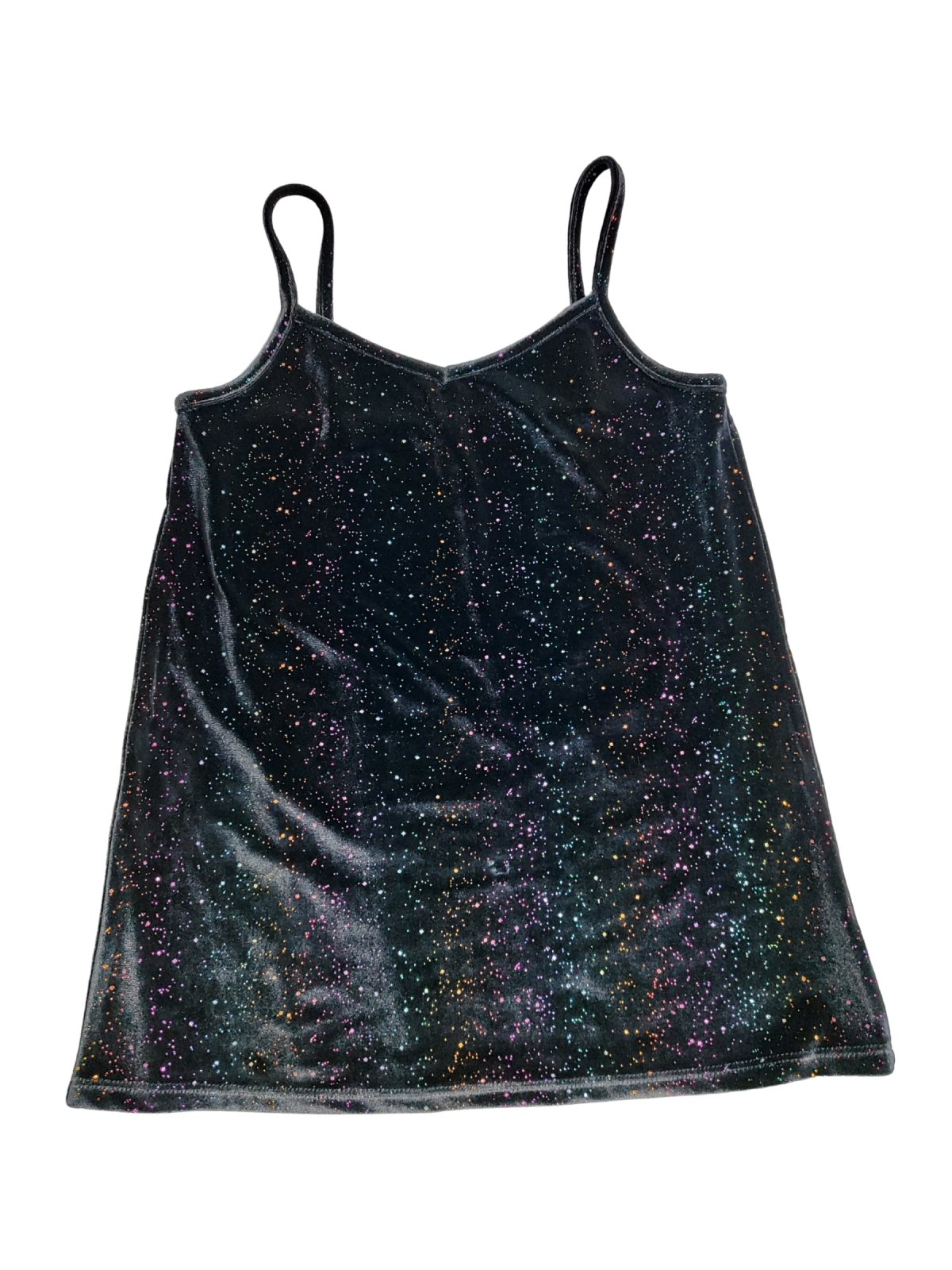Semišové černé tílko se třpytkami pro holky secondhand