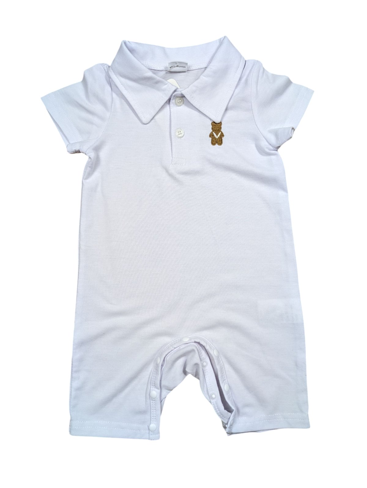 Bílý krátký overal s límečkem pro kluky outlet