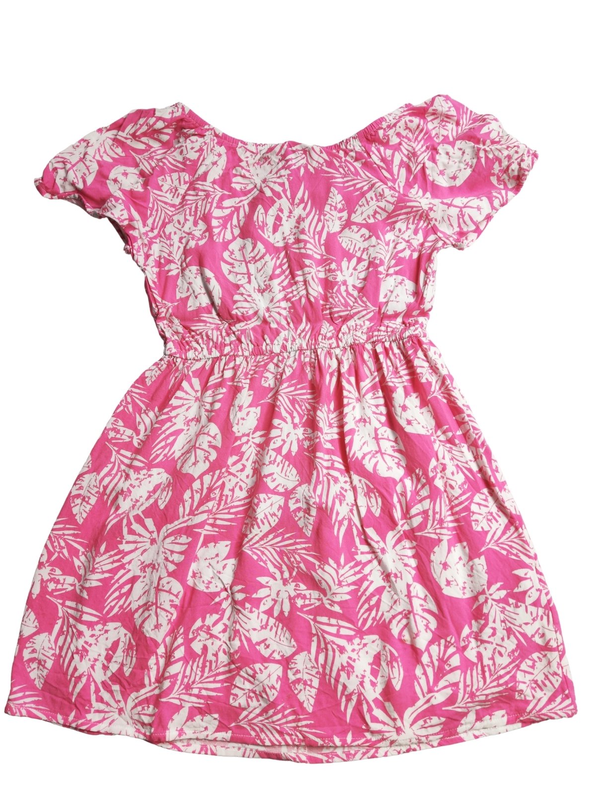 Růžové šaty se vzorem krátký rukáv secondhand Primark