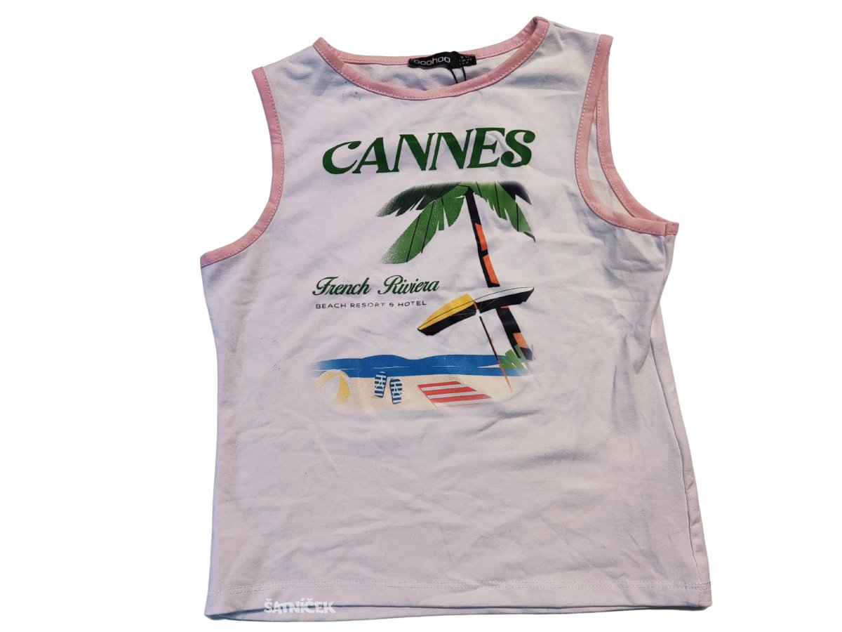 Bílý topík s nápisem pro dámy outlet boohoo