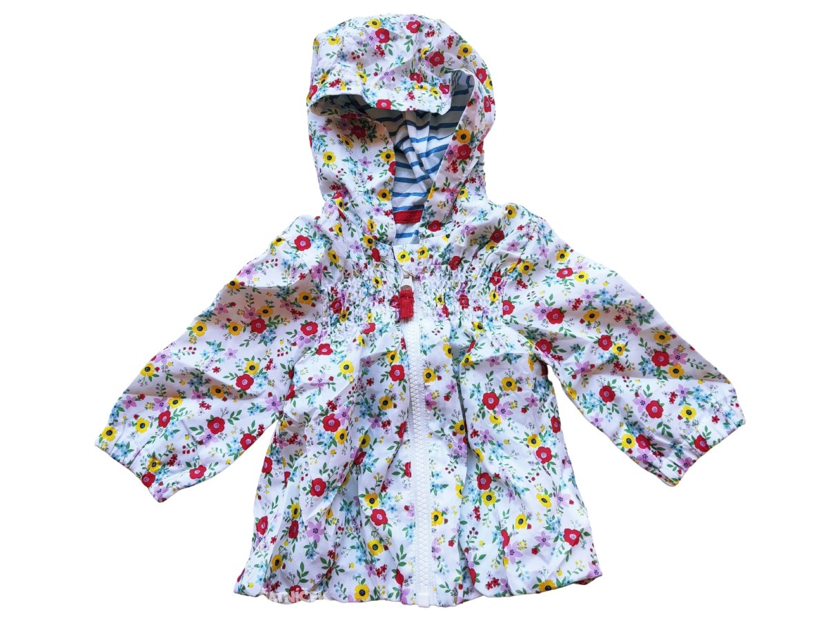 Šustáková bunda bílá s kytičkami pro holky secondhand TU