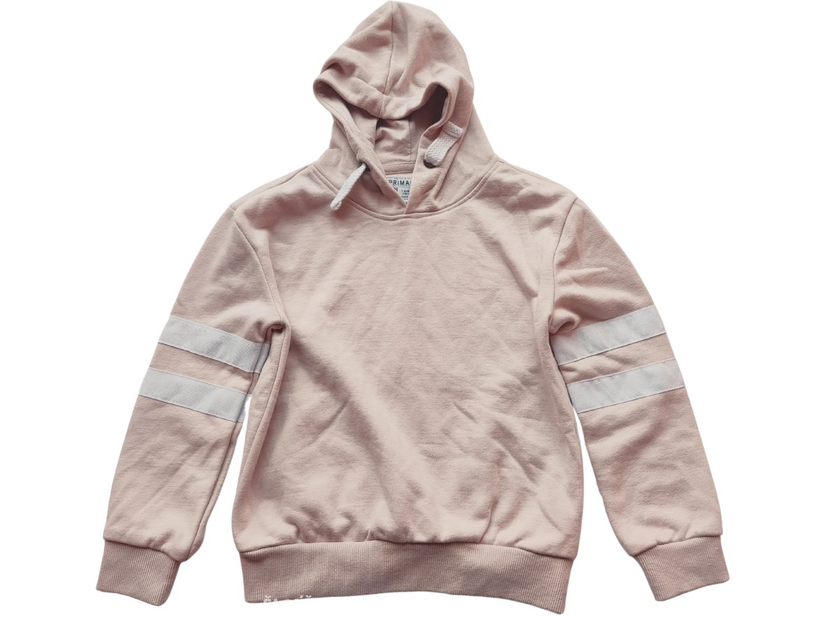 Mikina růžová pro holky s pruhy na rukávech secondhand