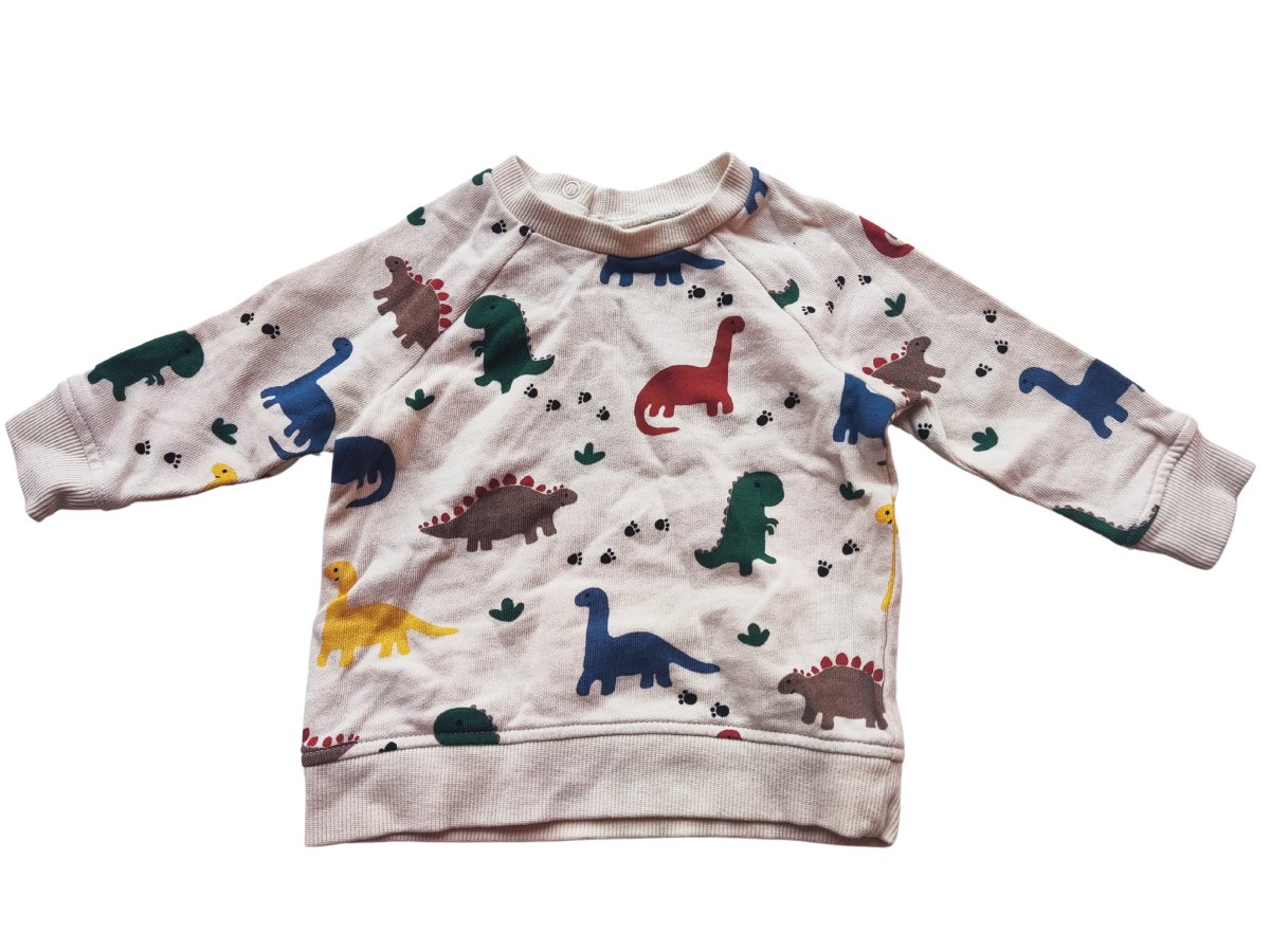 Mikina pro kluky světlá s dinosaury secondhand