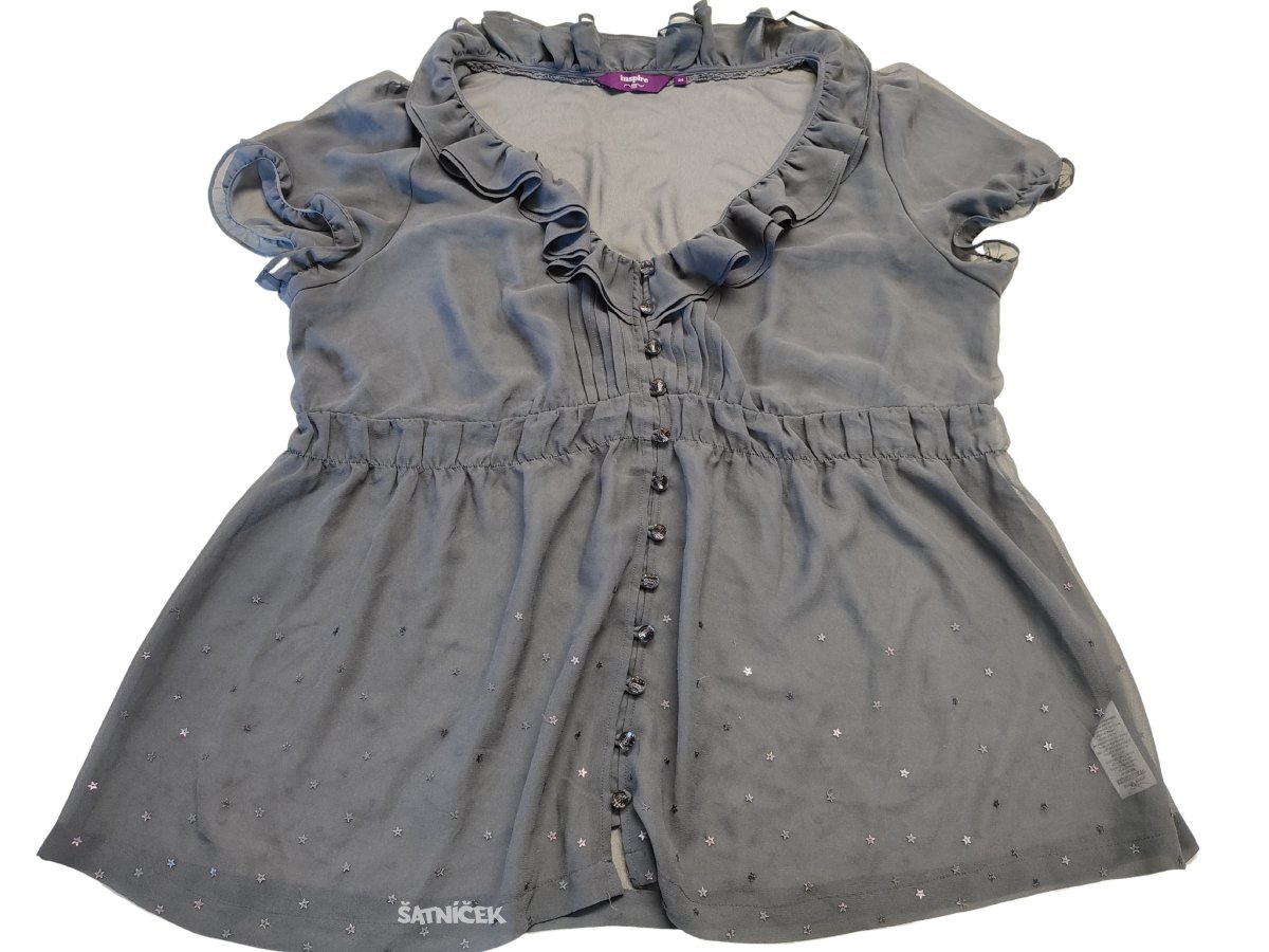 Průhledné šedé šaty s hvězdičkami Inspire