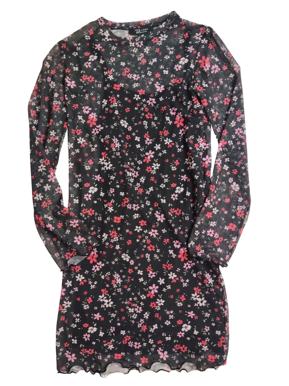 Černé průsvitné šaty s podšitím secondhand New Look