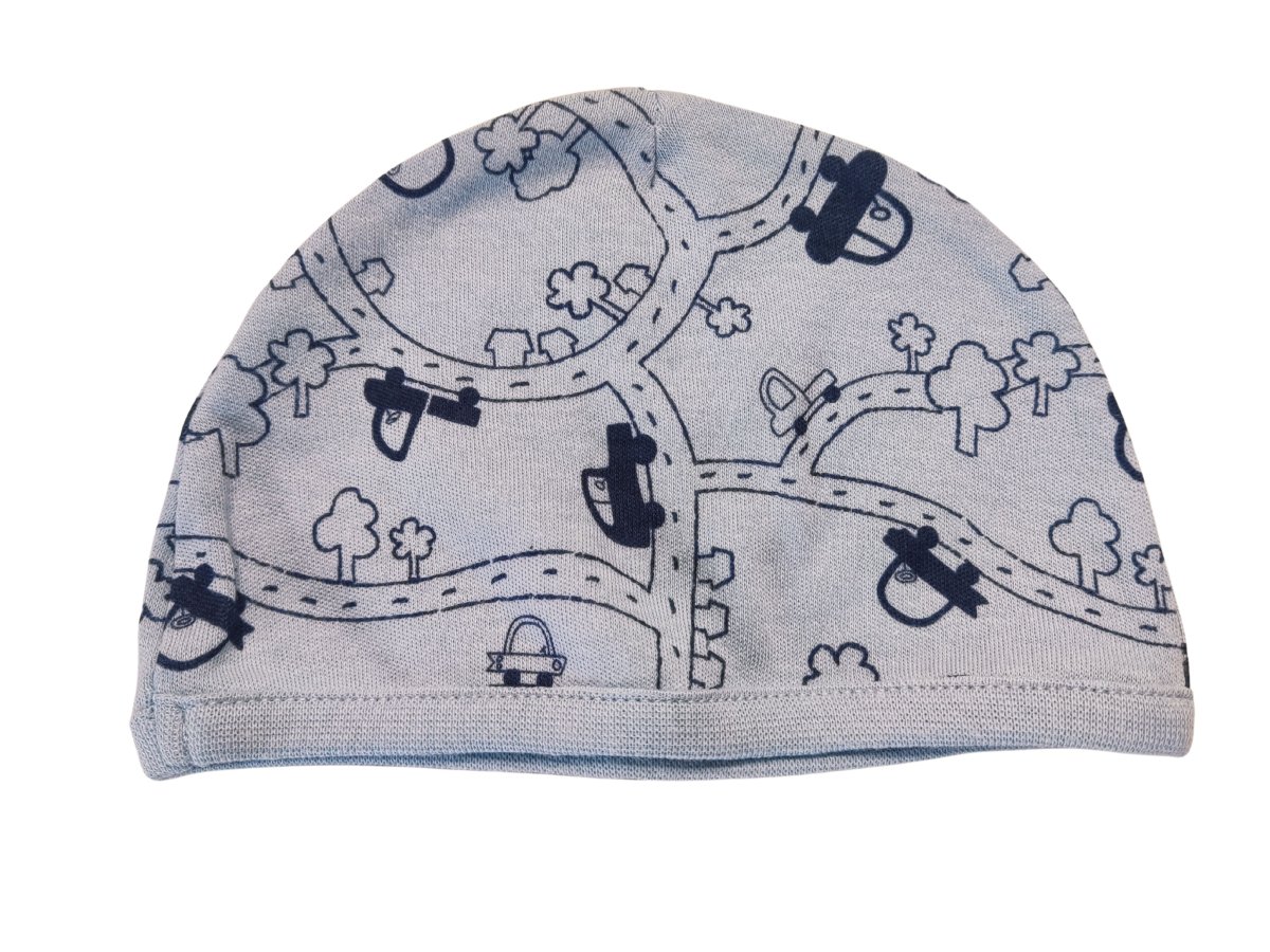 Čepička pro kluky modrá s auty secondhand