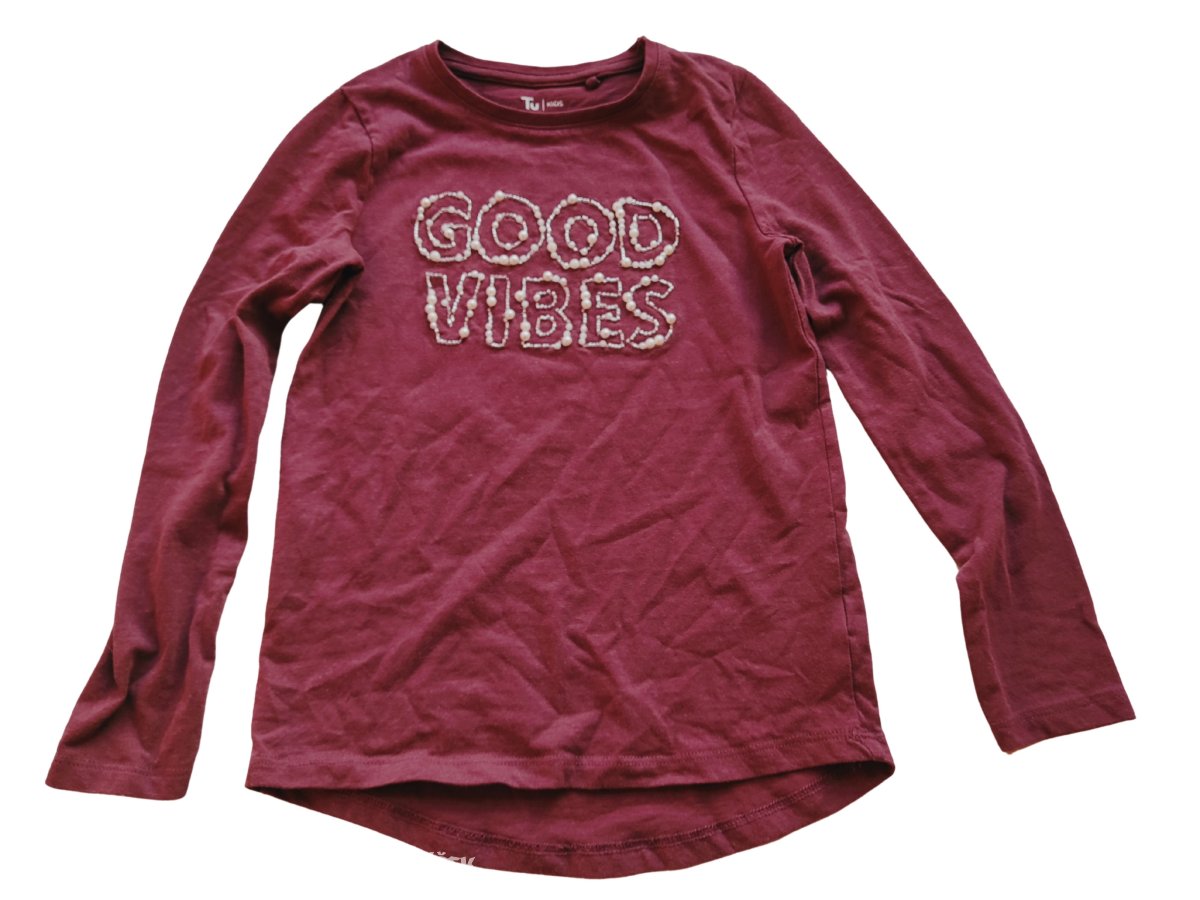 Vínové triko s dlouhým rukávem pro holky secondhand TU