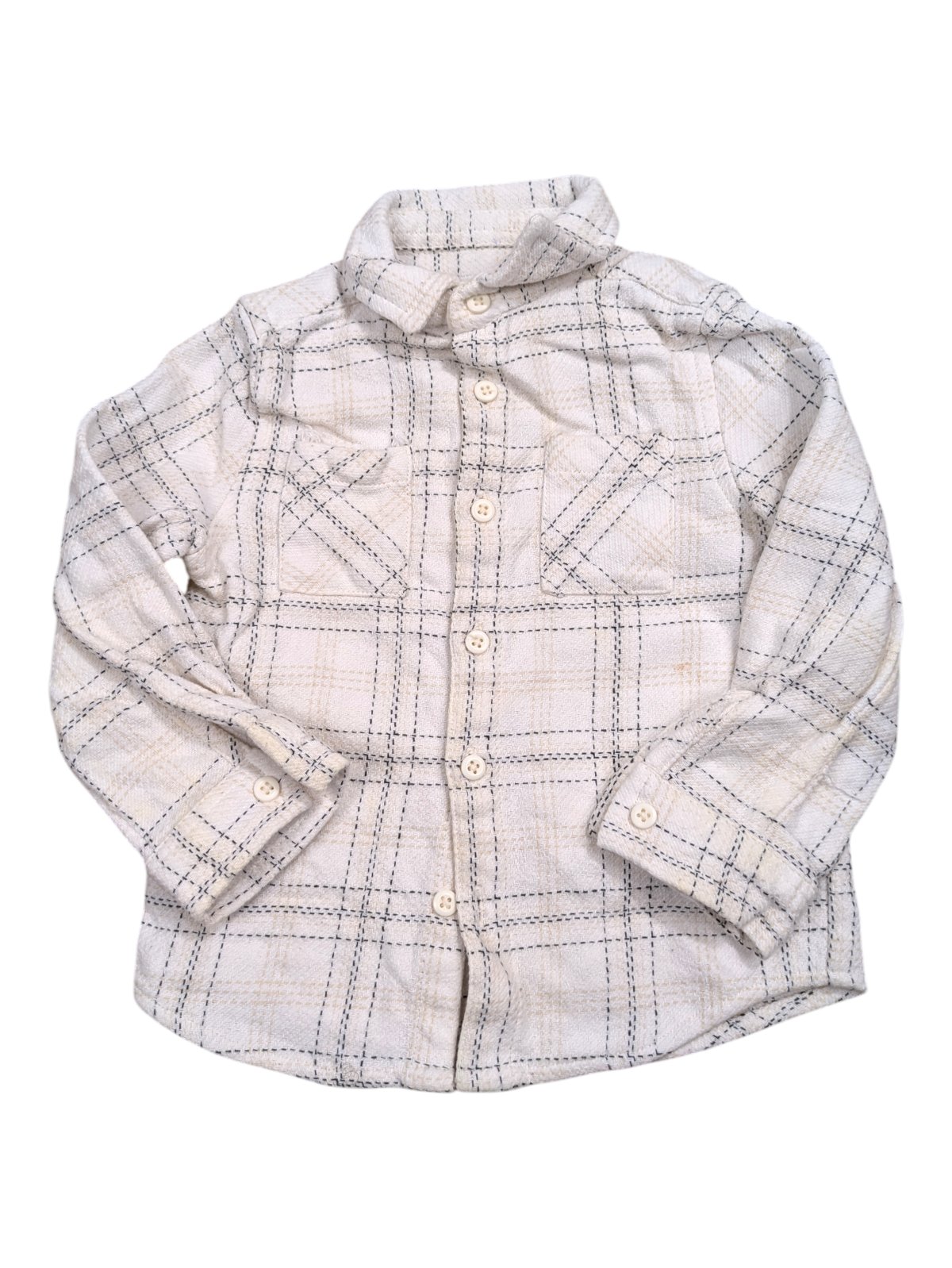 Bílá vzorovaná košile s dlouhým rukávem pro kluky secondhand -