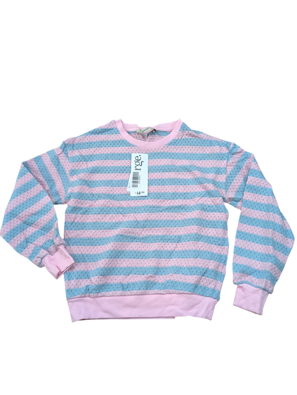 Růžovo-modrý pruhovaný svetr pro holky outlet George