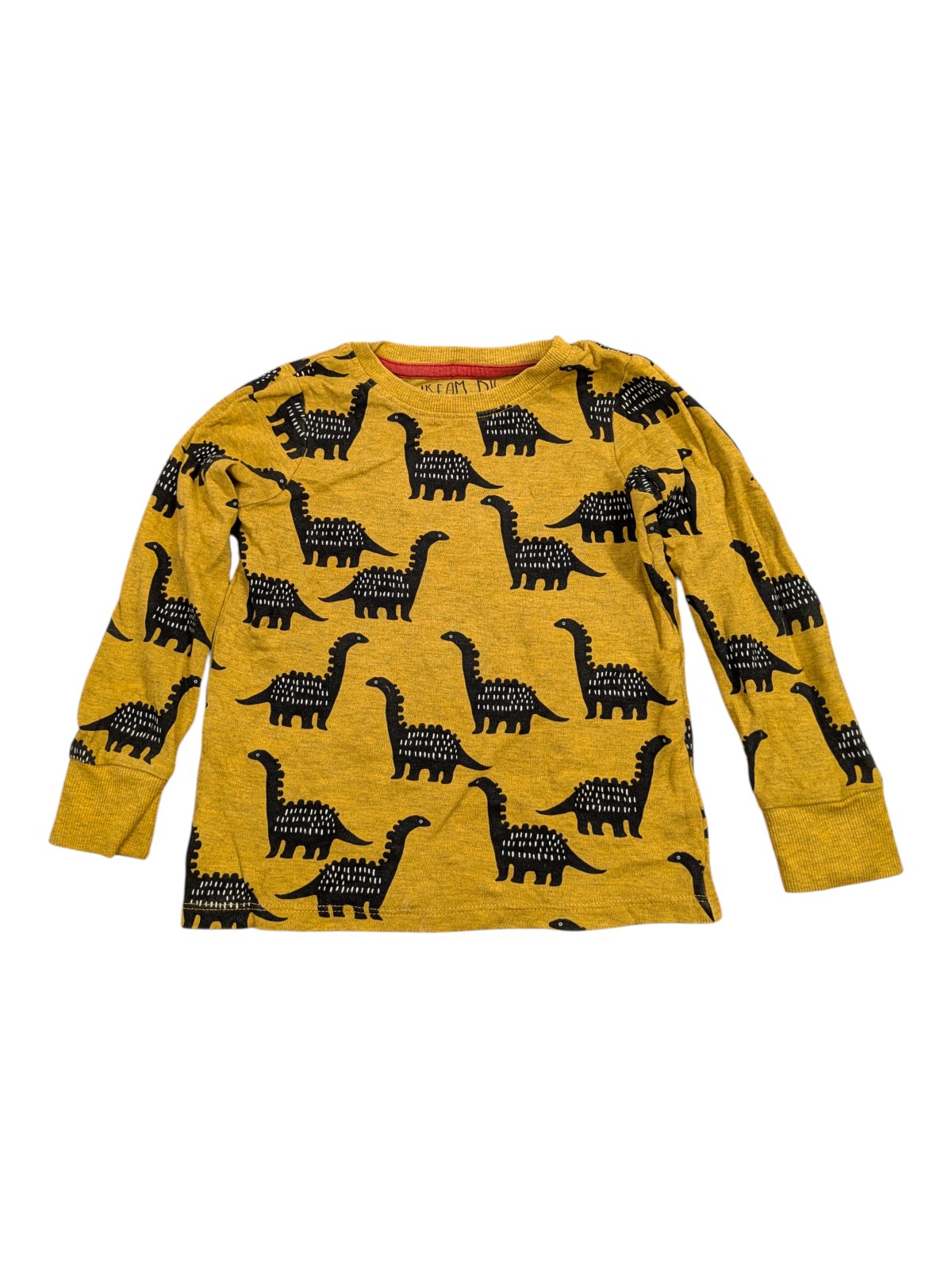 Žluté triko s dlouhým rukávem s dinosaury pro kluky secondhand Next