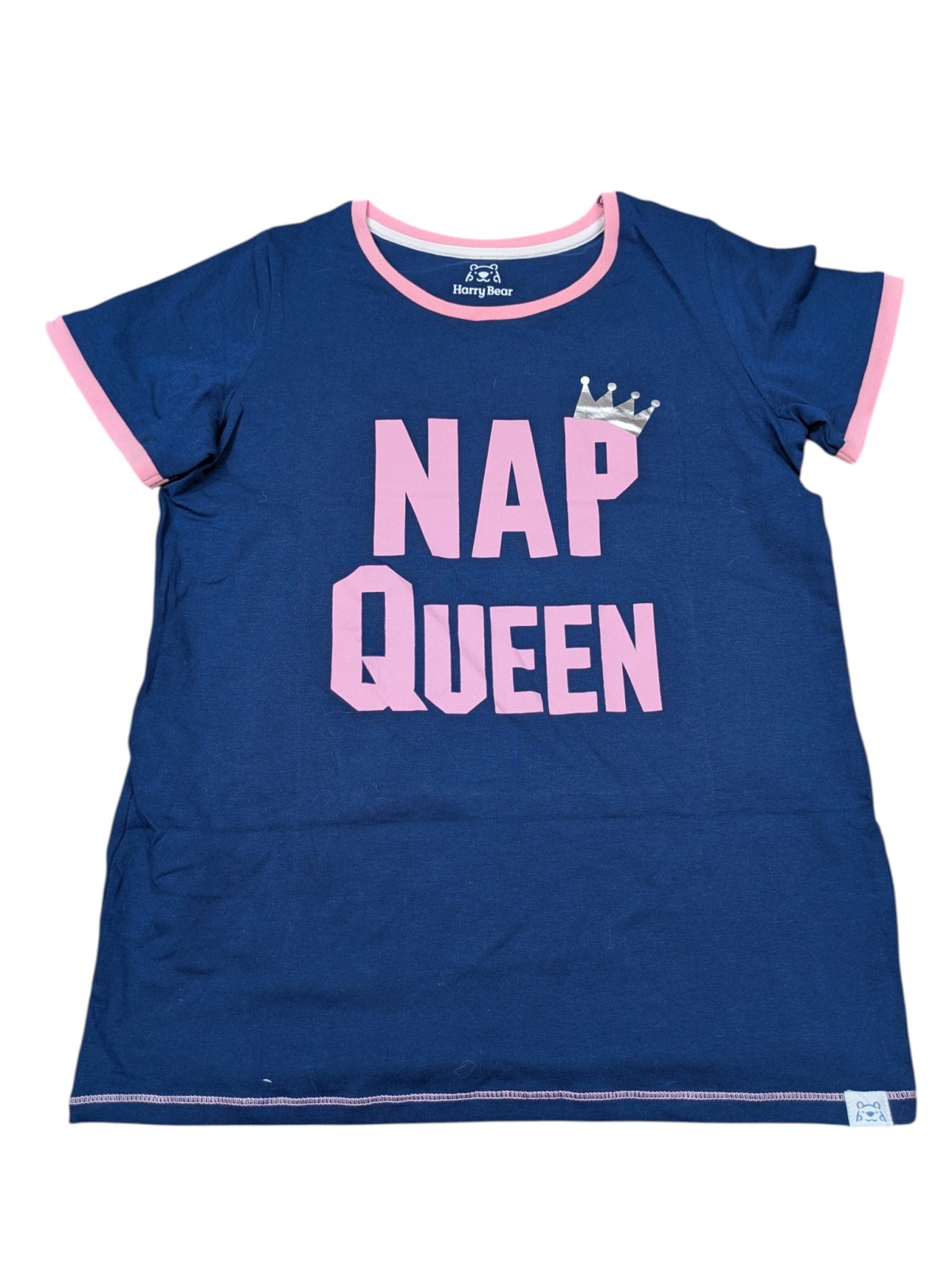 Modro-růžové triko s nápisem pro holky secondhand -