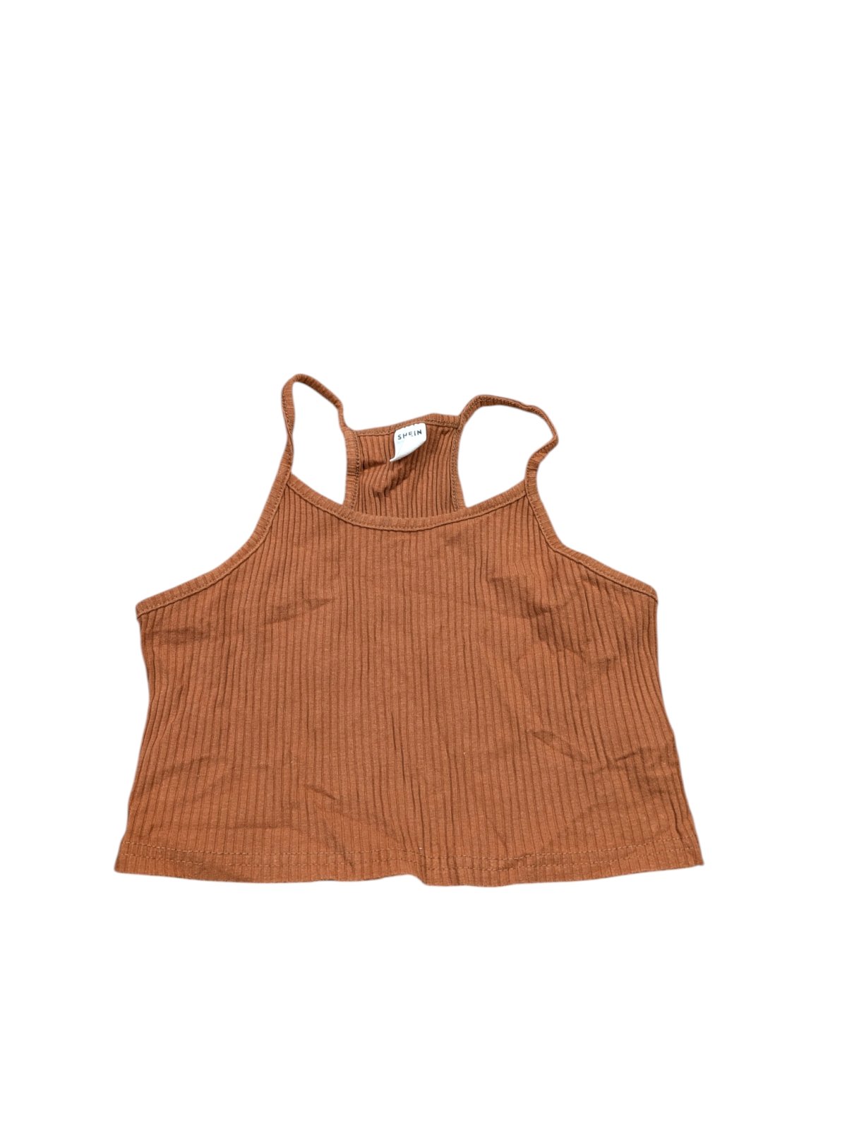 Hnědý tílkový topík pro holky  secondhand shein