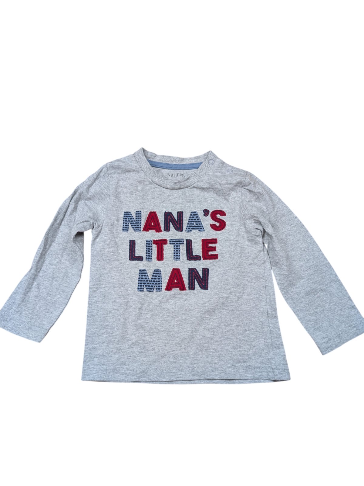 Šedé triko s dlouhým rukávem s potiskem pro kluky secondhand Nutmeg