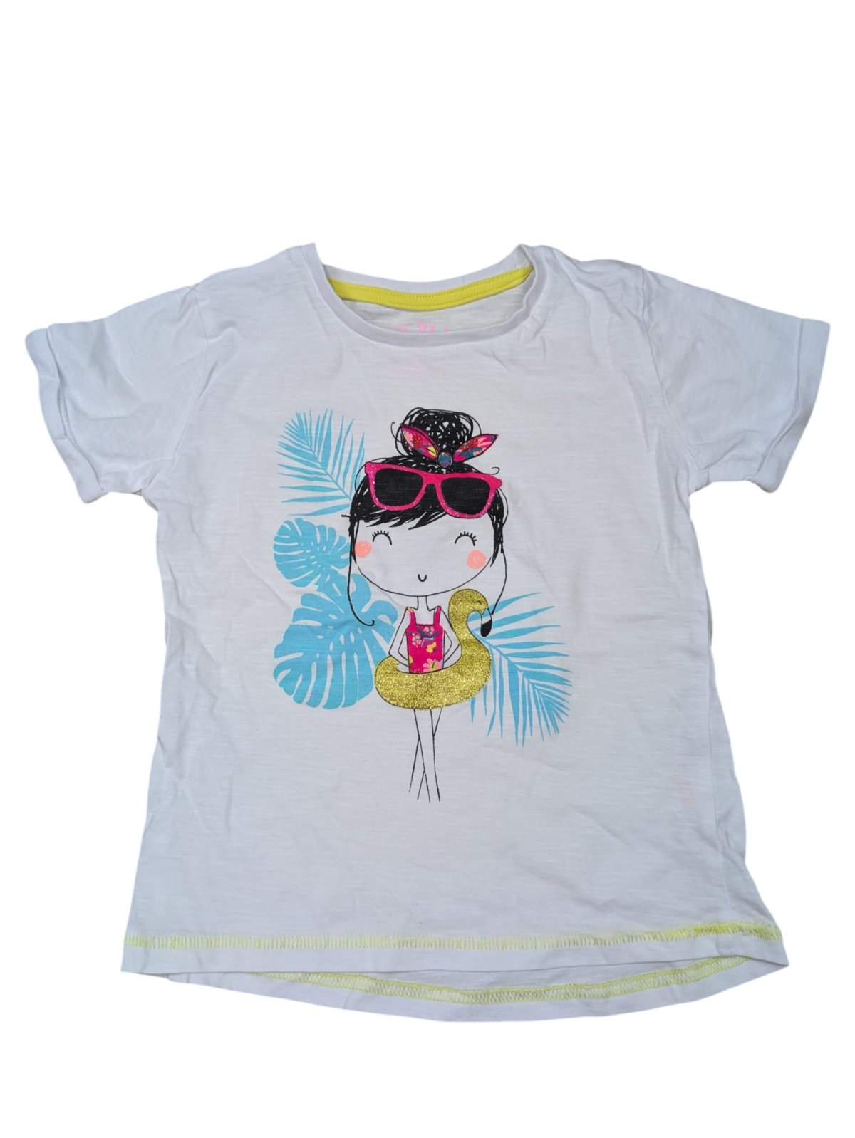 Bílé triko s obrázkem pro holky secondhand -