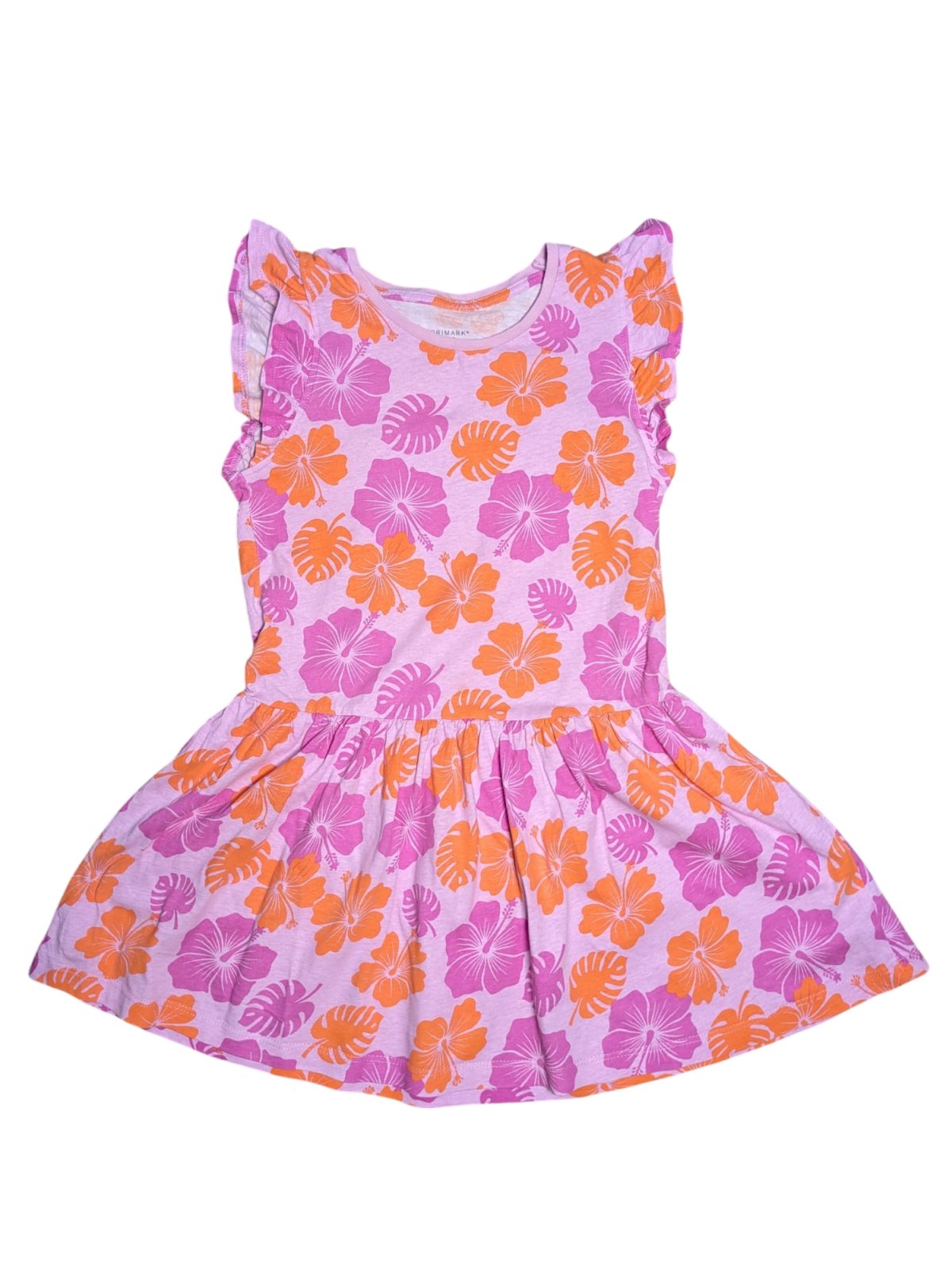 růžové šaty s květinami secondhand primark