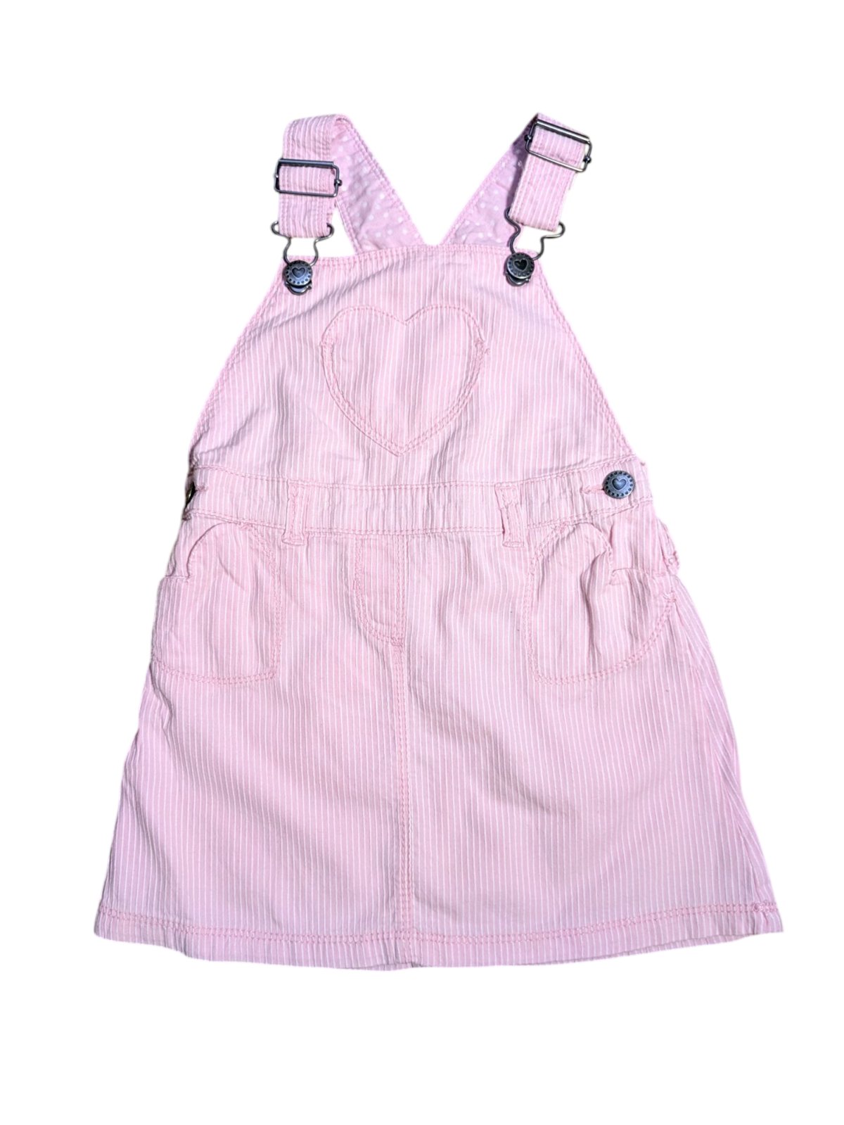 růžové šaty s laclem a se srdíčkem pro holky secondhand 