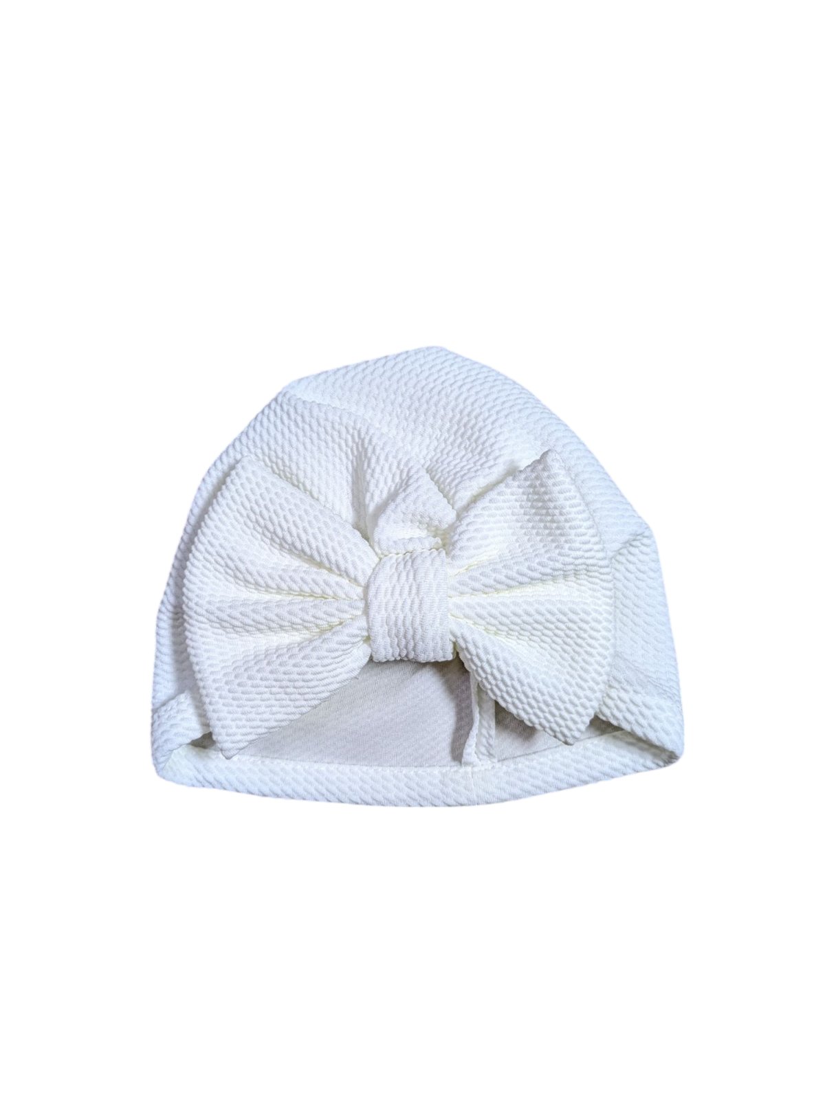 Jarní bílá čepička s mašličkou pro holky secondhand 