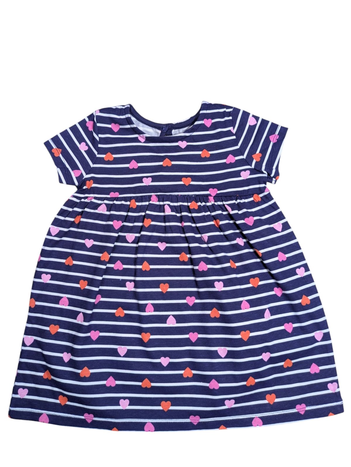 Pruhované modré šaty se srdíčky pro holky secondhand George