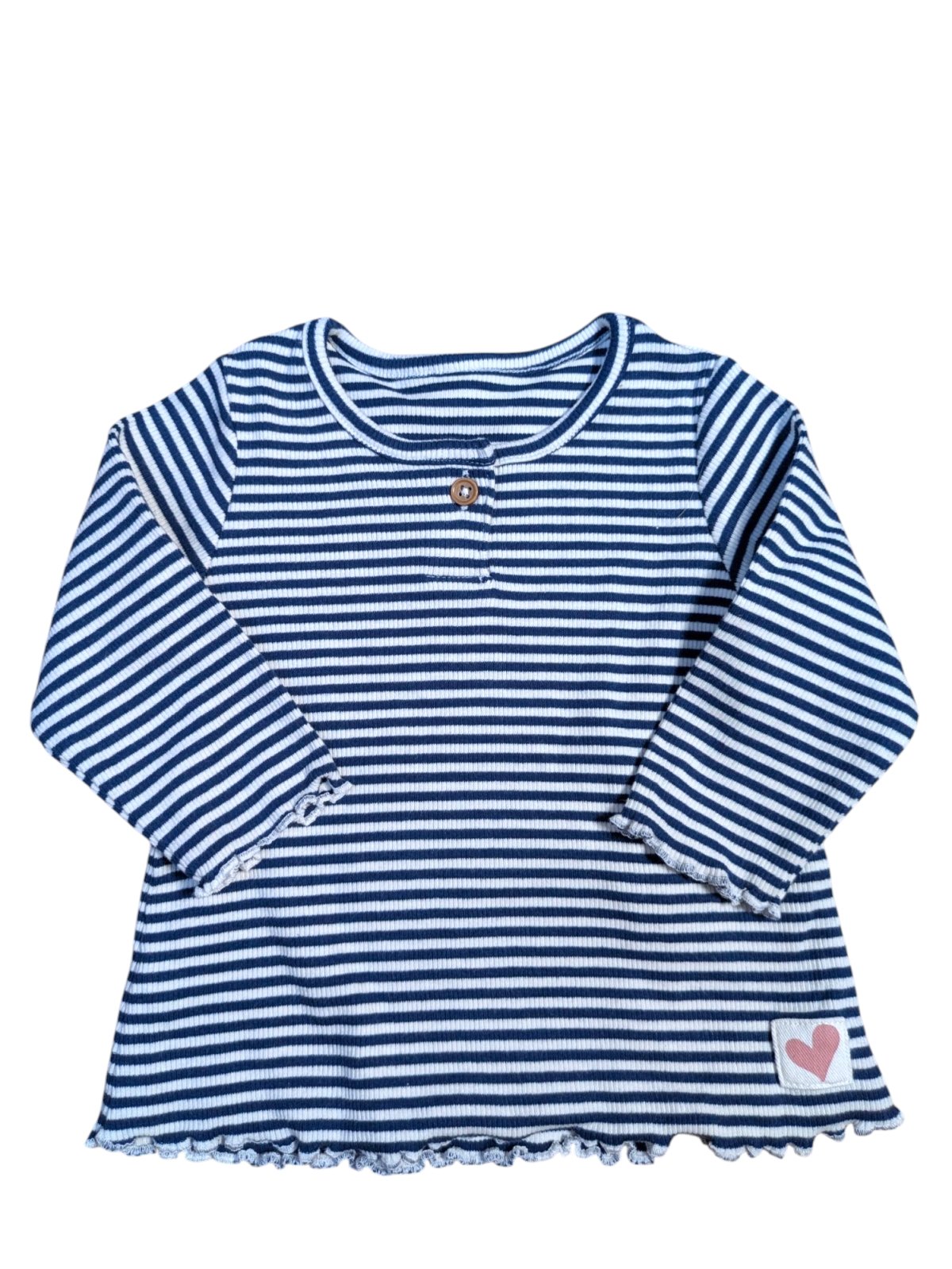 Bílo modré triko s pruhy a dlouhým rukávem pro holky secondhand M&S