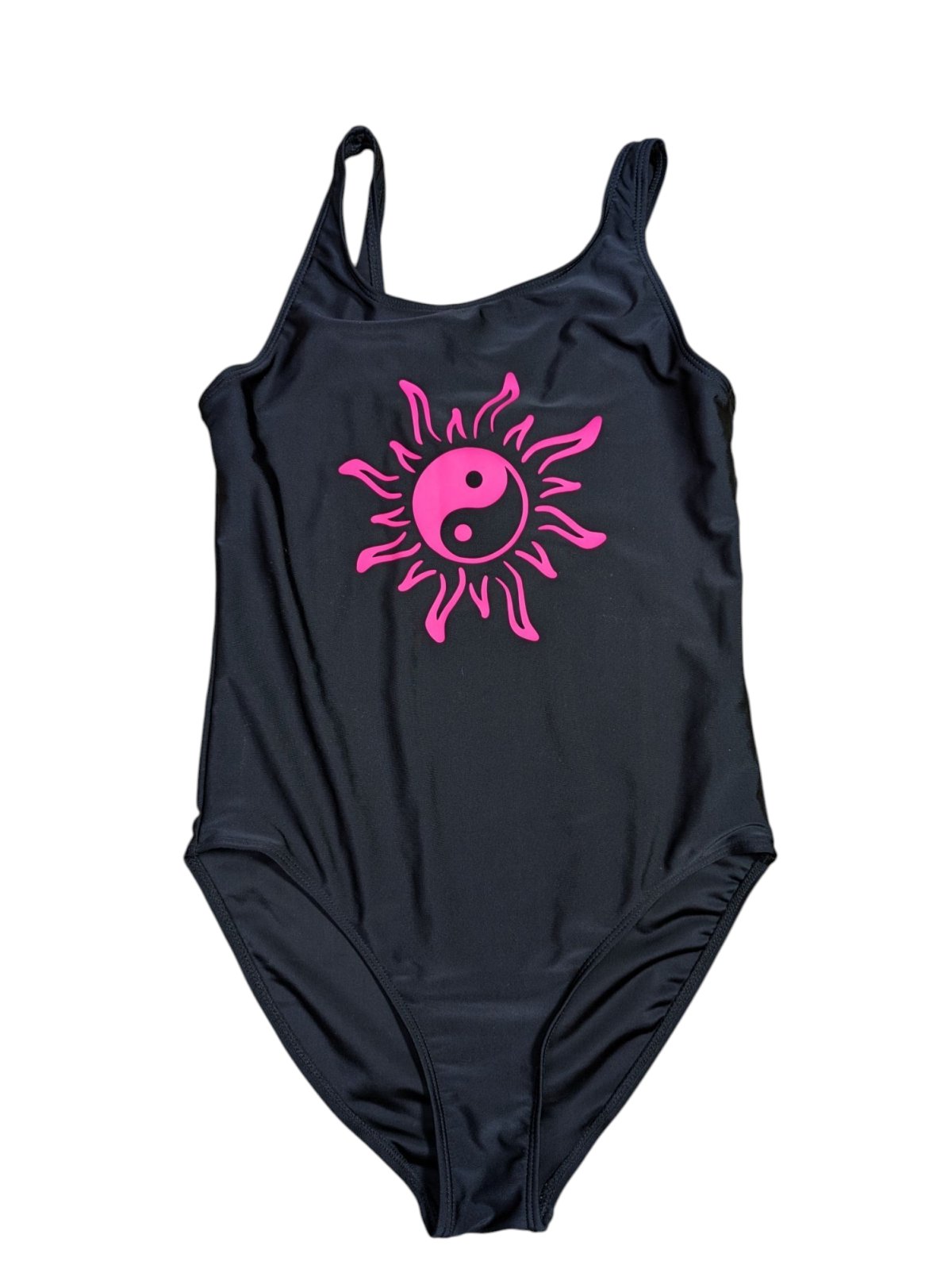 Jednodílné plavky černé Jing a Jang pro holky outlet Primark