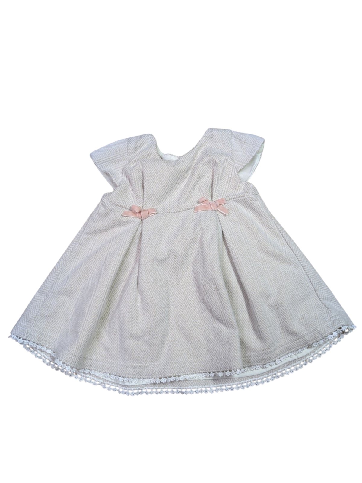 béžové šaty s mašlemi pro holky secondhand tahari