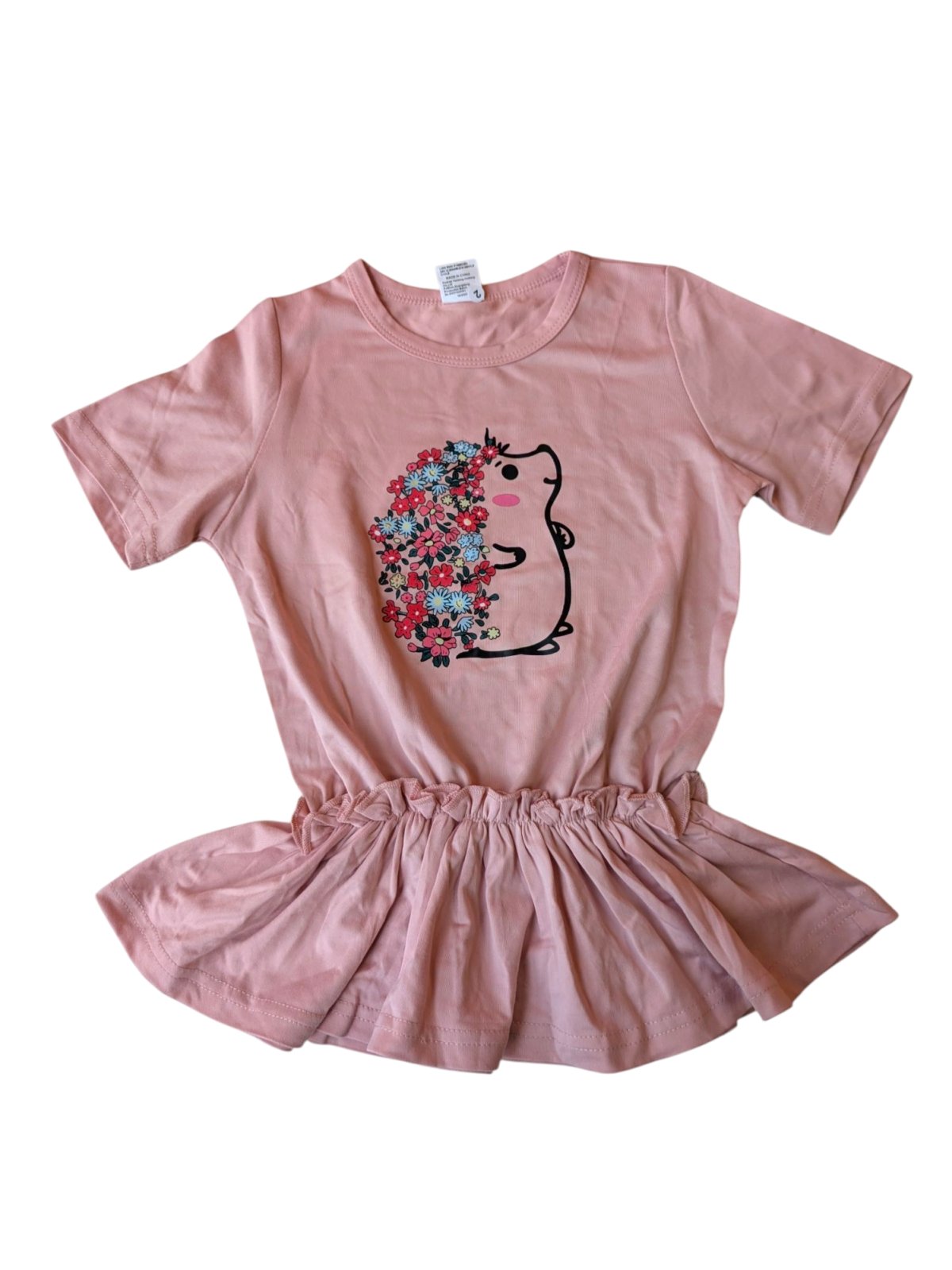 růžové šatičky s ježečkem pro holky secondhand 