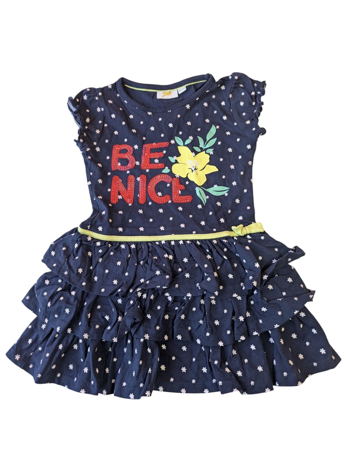 Tmavé šaty s obrázkem kytkované pro holky secondhand Kids