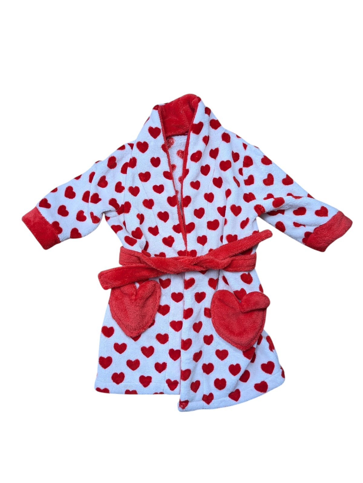Bílý župan se srdíčky pro holky secondhand miniclub