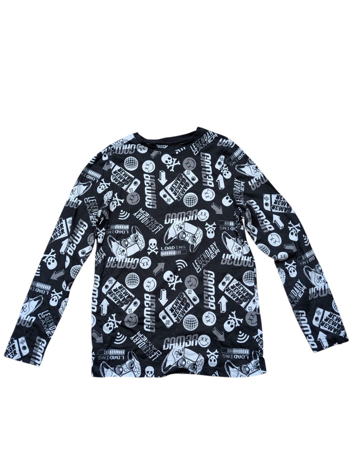 černé triko s dlouhým rukávem Gamer pro kluky secondhand George