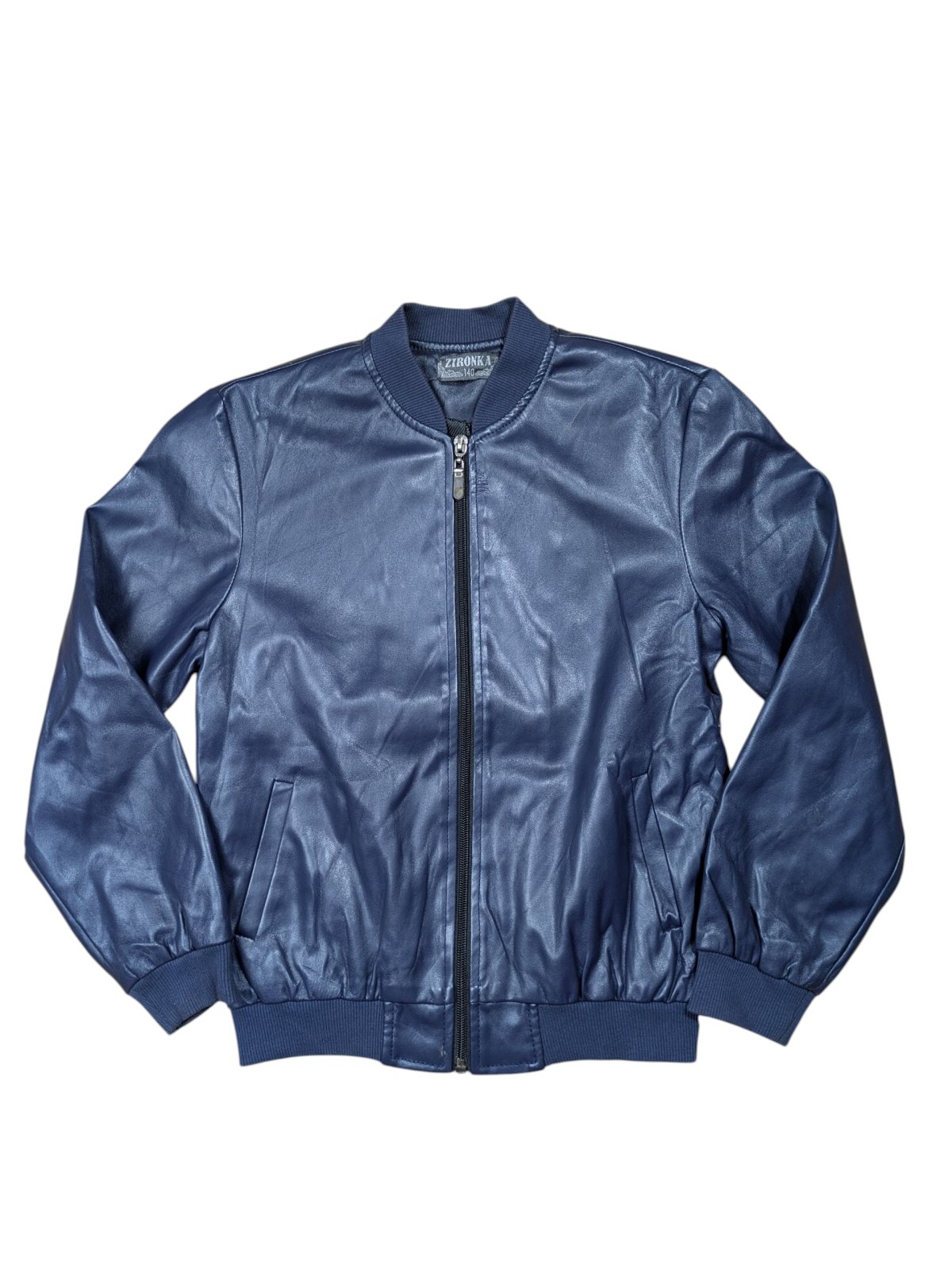 Tmavá kožená bunda pro kluky secondhand Zironka