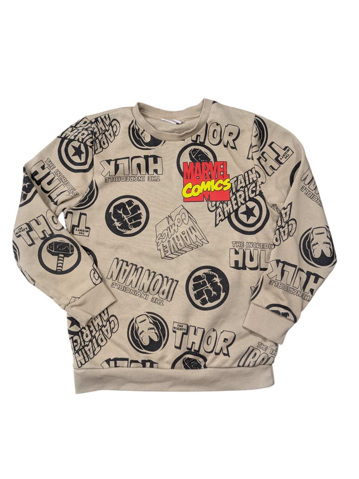 Světlá mikina se superhrdiny pro kluky secondhand Marvel