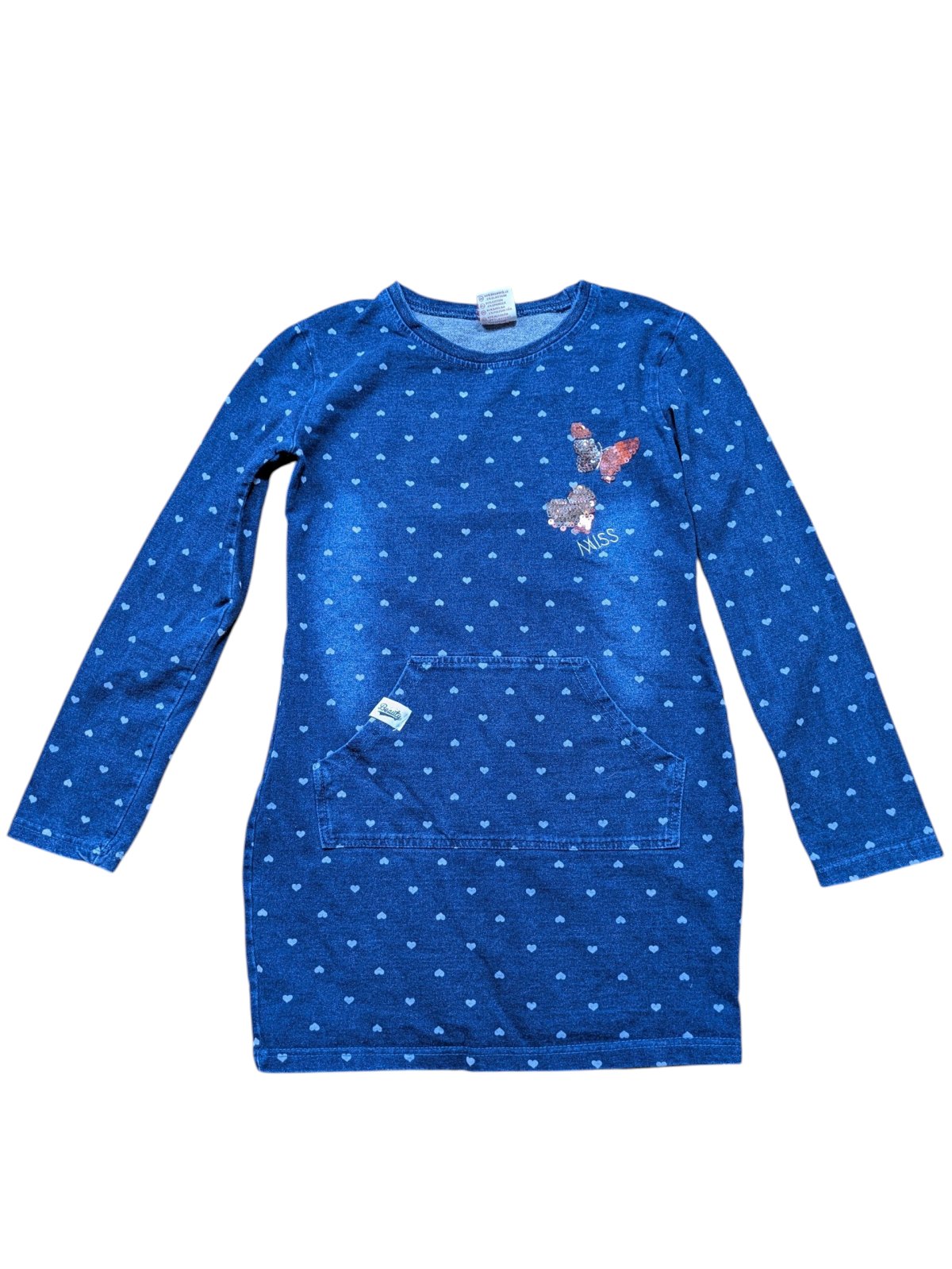 Modré šaty se srdíčky pro holky secondhand Grace