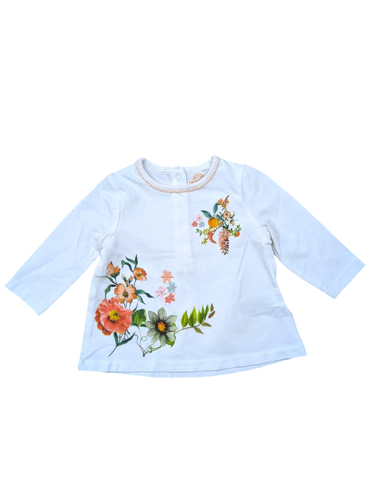 Bílé triko s obrázky pro holky secondhand Next