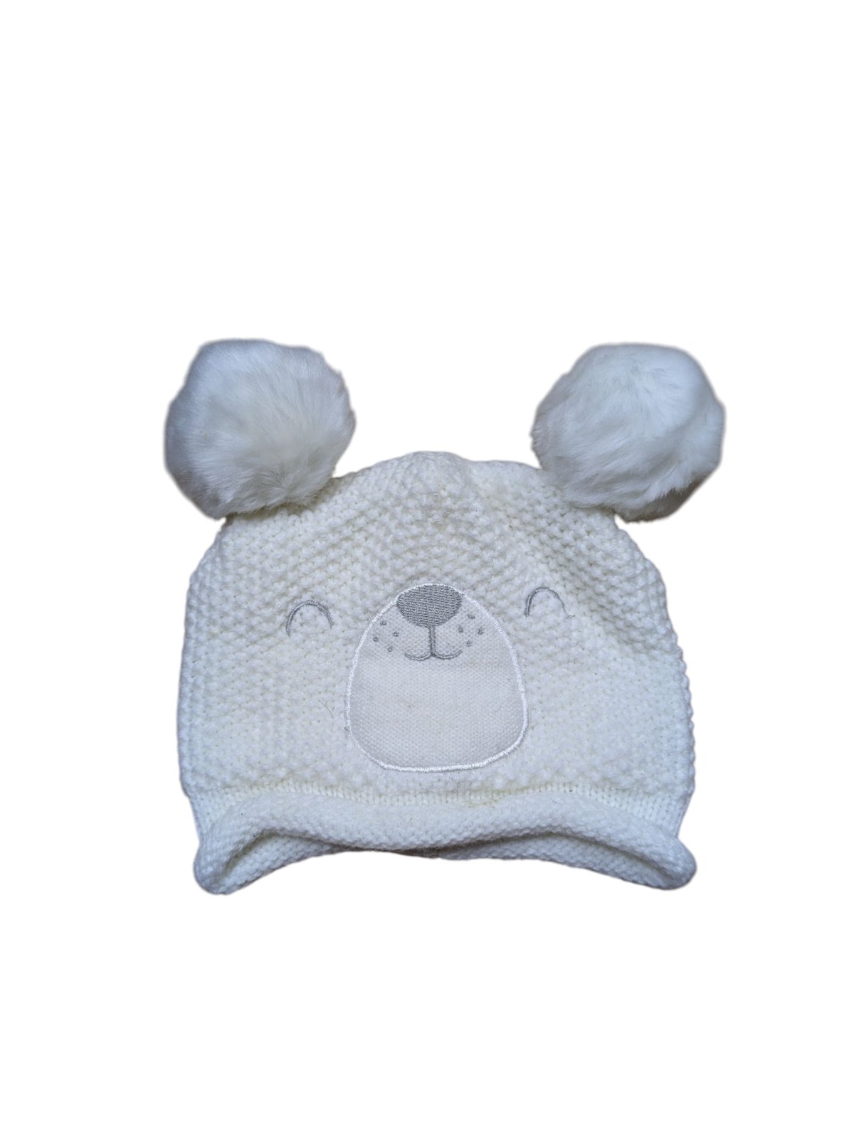 Bílá zimní čepice medvěd pro holky secondhand George