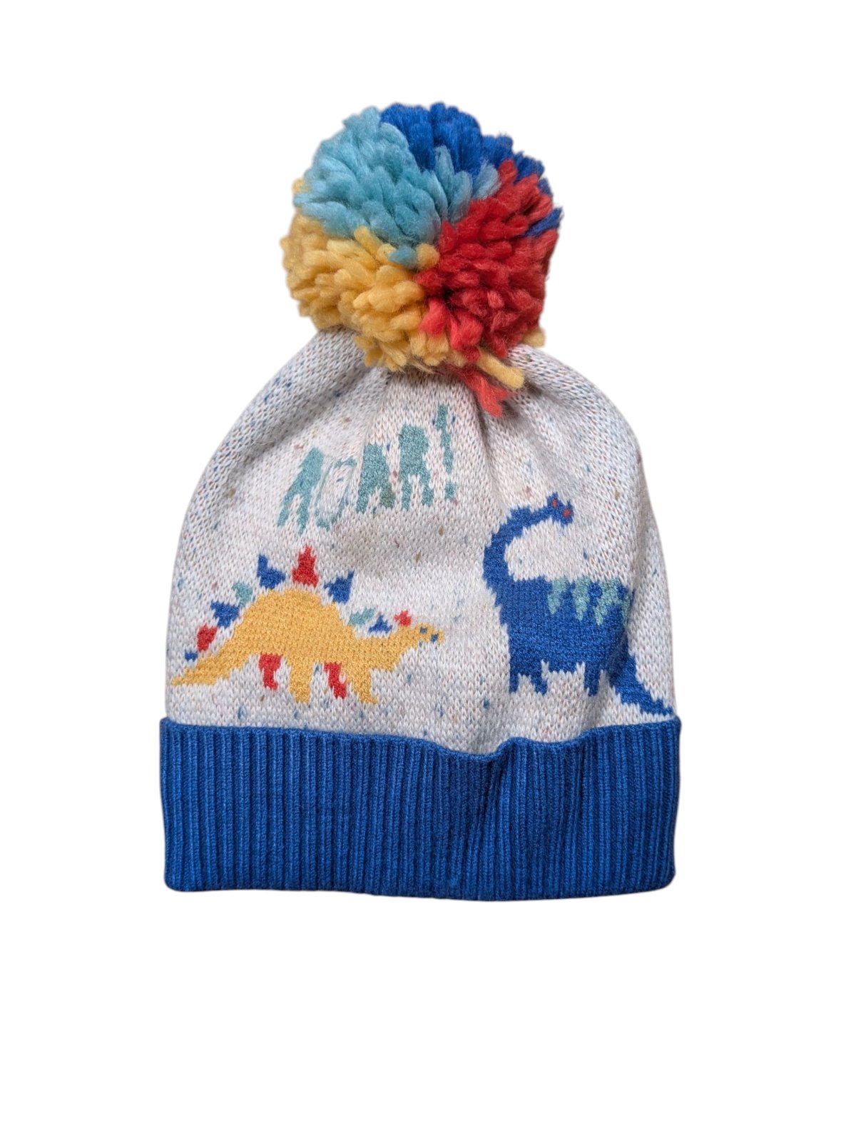 Šedo modrá zimní čepice s bambulkou pro kluky secondhand M&S