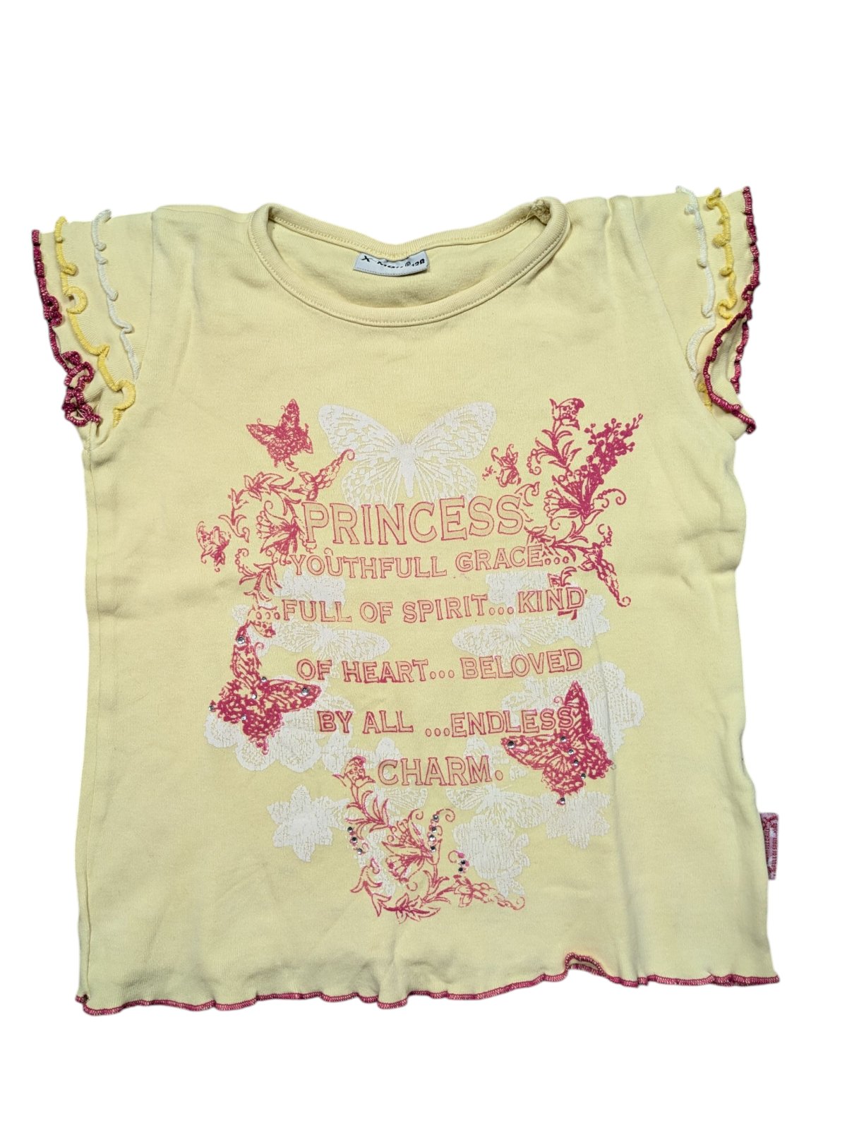 Žluté triko pro holky s obrázkem secondhand Xmail