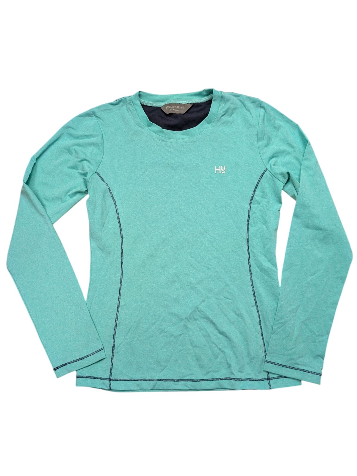 Zeleno tyrkysové žíhané funkční triko pro holky secondhand HY