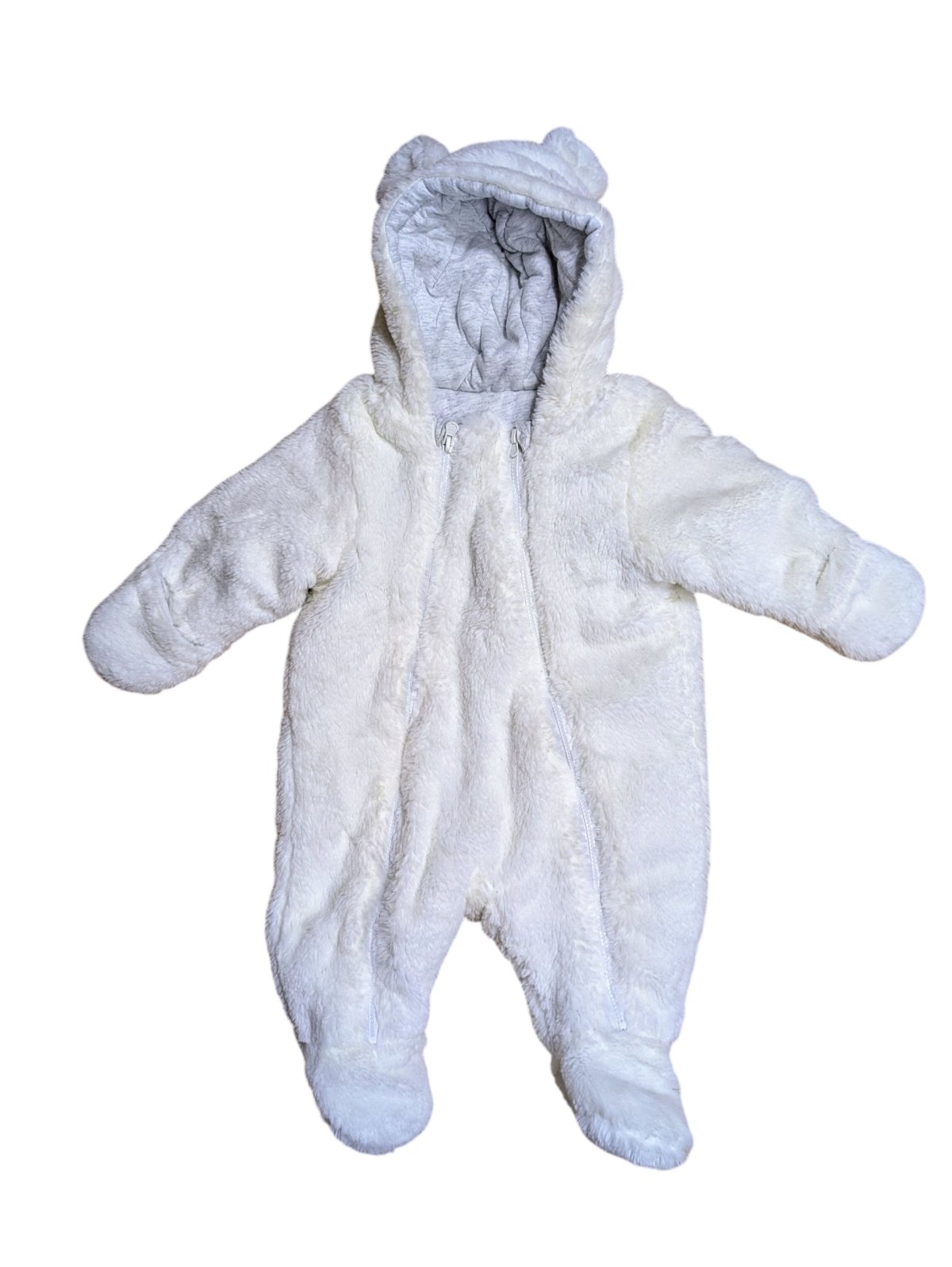Bilá zimní kombinéza chlupatá pro holky secondhand Primark