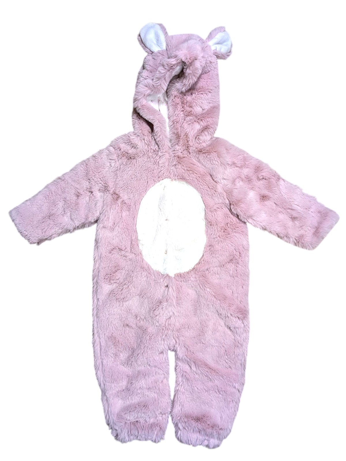 Růžový zateplený overal chlupatý pro holky secondhand Next