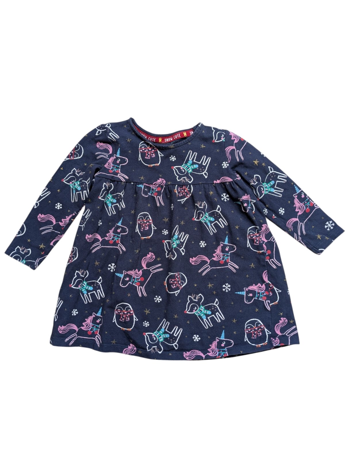 Tmavě modré šaty na Vánoce pro holky secondhand F&F