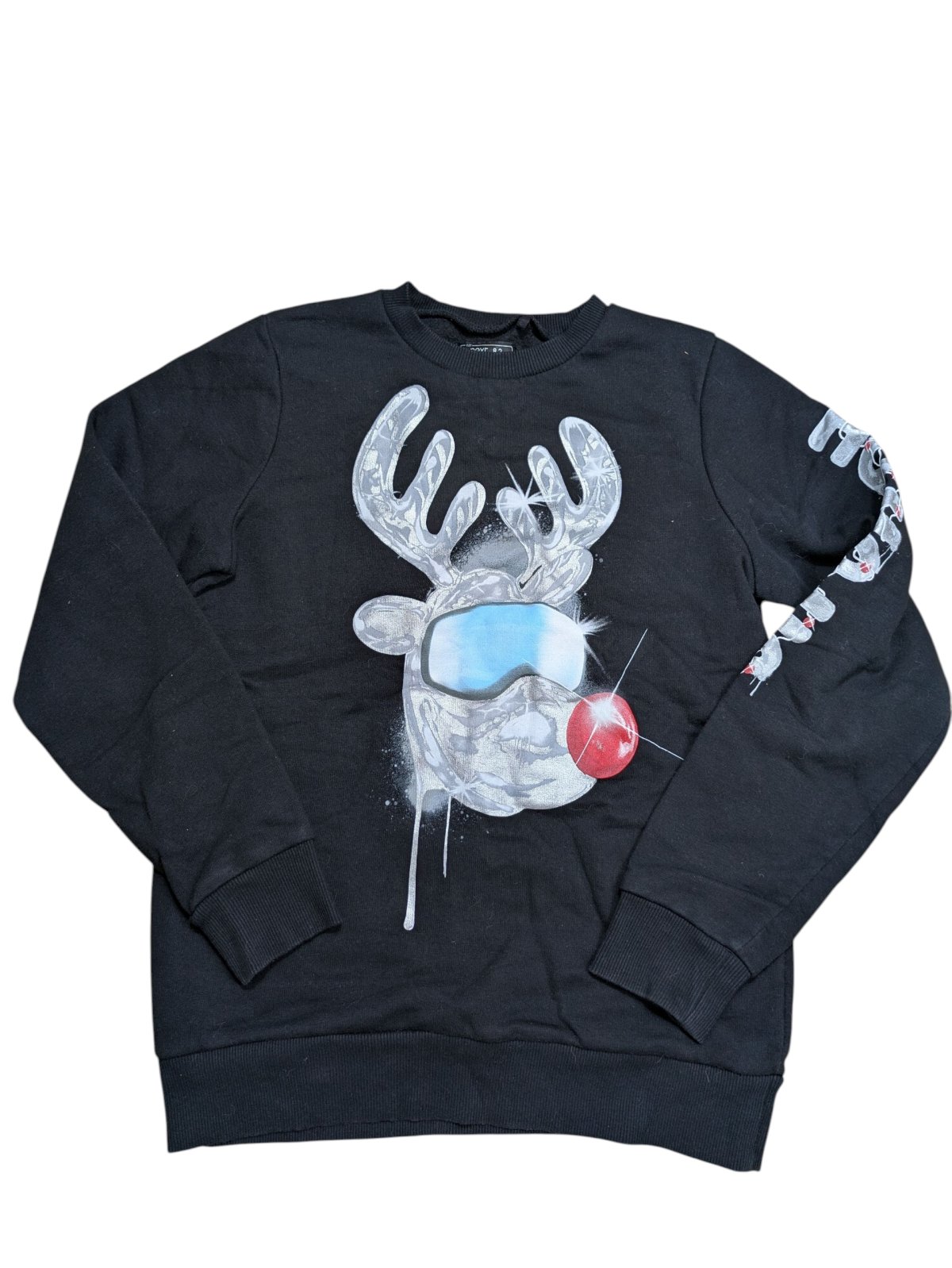 Černá mikina se sobem pro kluky secondhand Next