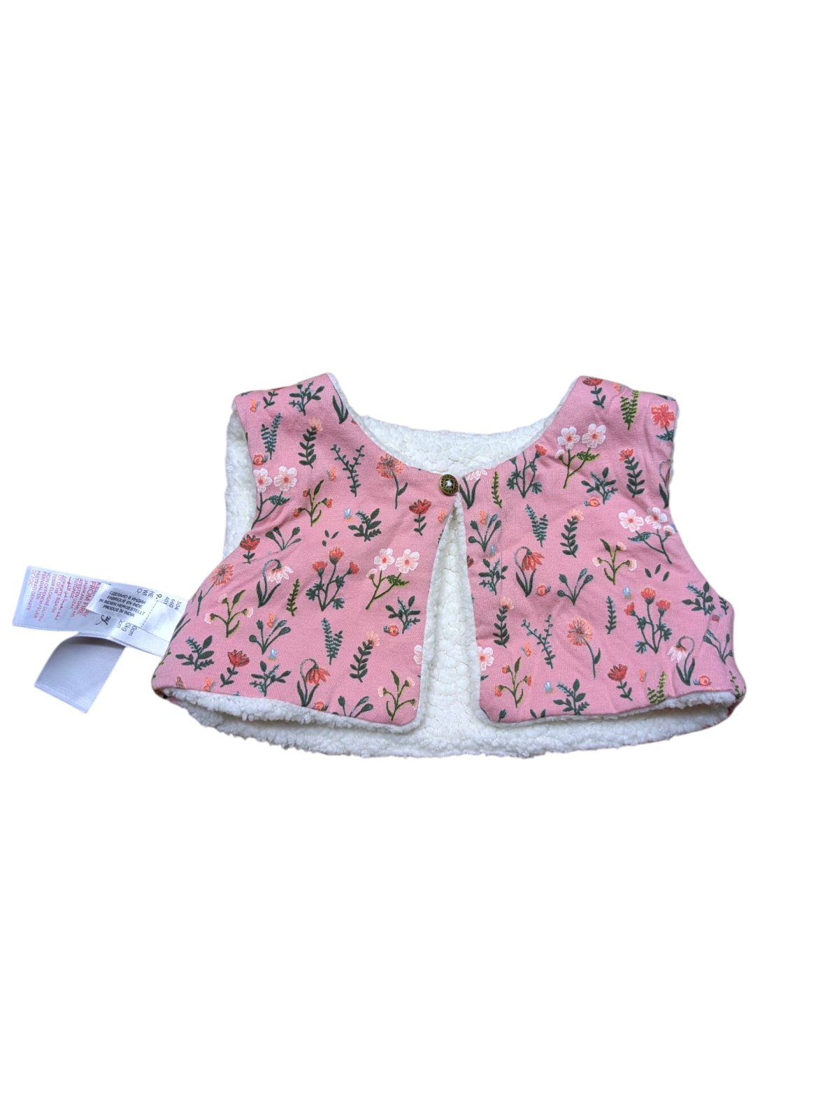 Růžový vesta teplá s obrázky pro holky secondhand Mantaray