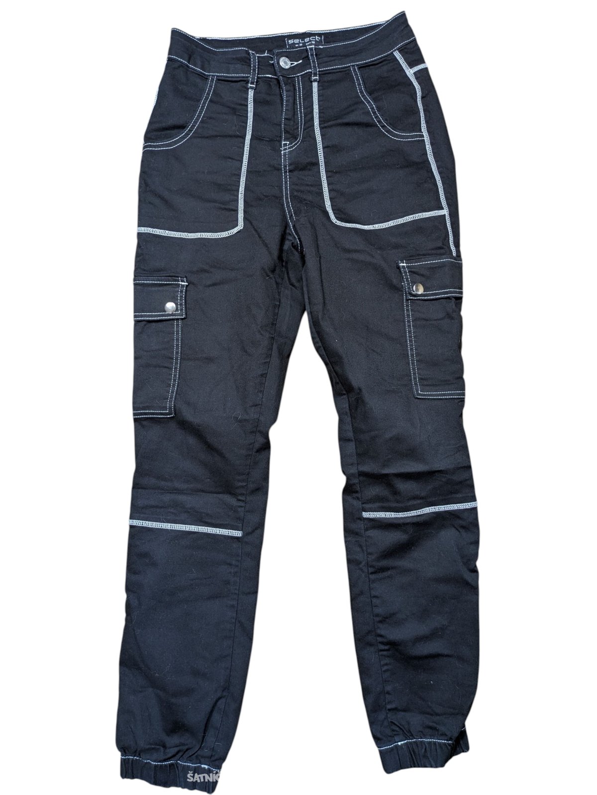 Černé kalhoty ve stylu džín pro holky secondhand Select