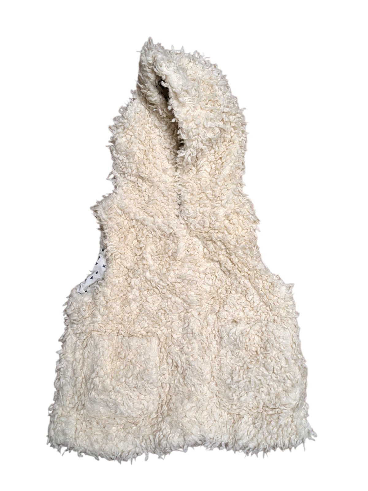 Světlá chlupatá vesta pro holky secondhand F&F